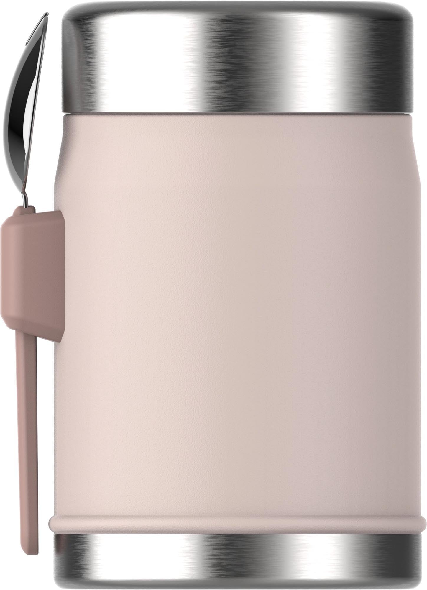 Der Stanley Legendary Food Jar 0.4l in Rose Quartz mit Spork ist perfekt für unterwegs. Hält Speisen warm oder kalt, langlebig und elegant.