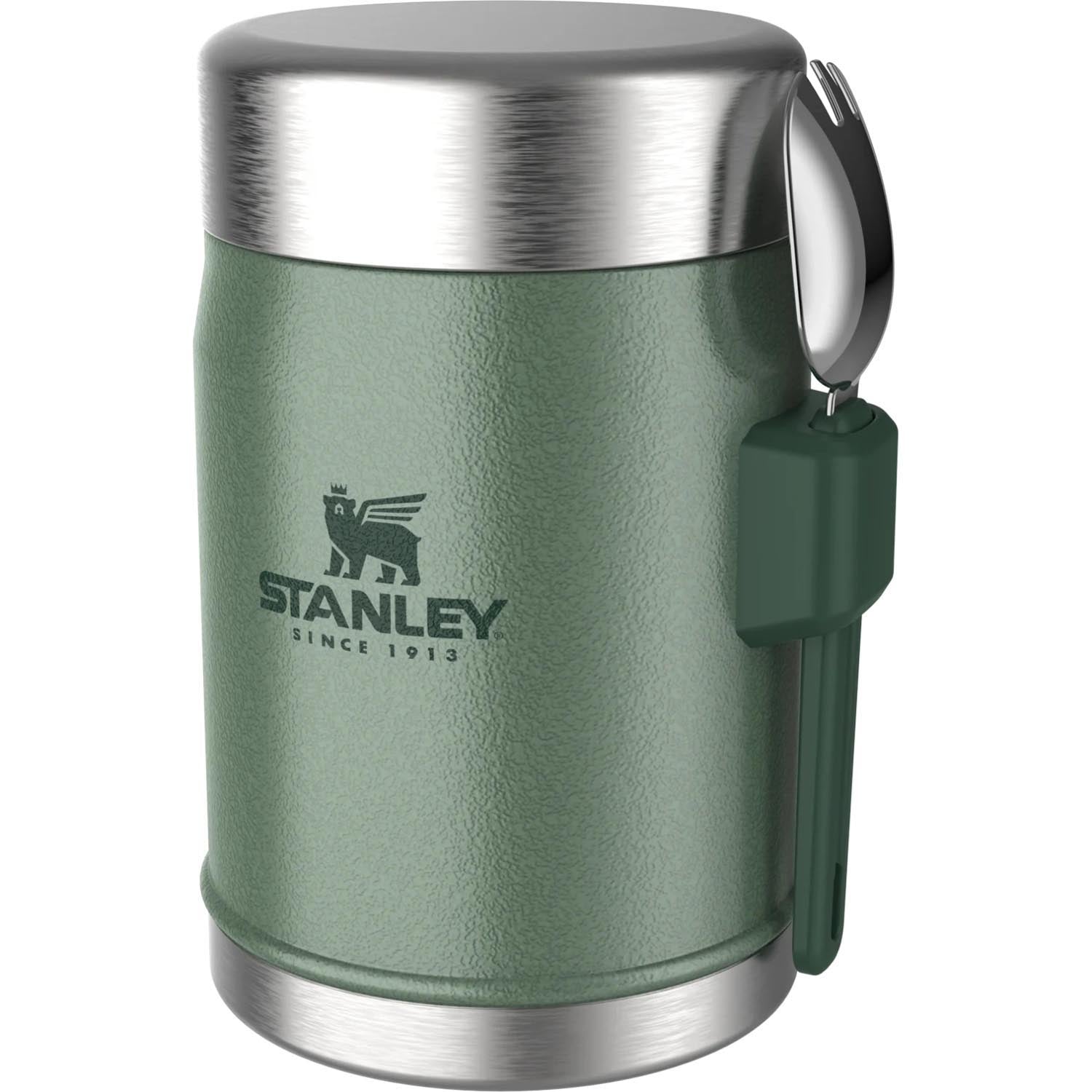Legendärer Stanley Food Jar 0,4l in Hammertone Green mit Spork – ideal für unterwegs, robust, isolierend und stilvoll.