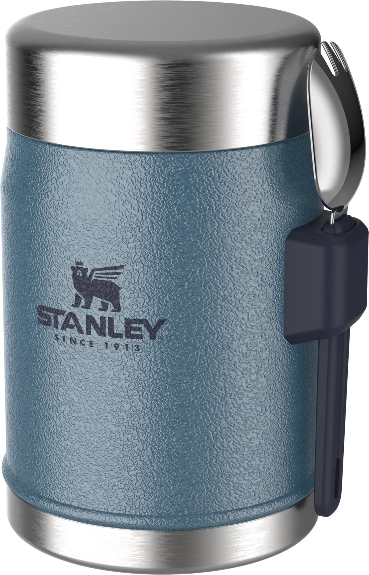 Der Stanley Legendary Food Jar 0.4l in Hammertone Lake ist ein robuster, isolierter Behälter mit Spork, ideal für unterwegs.