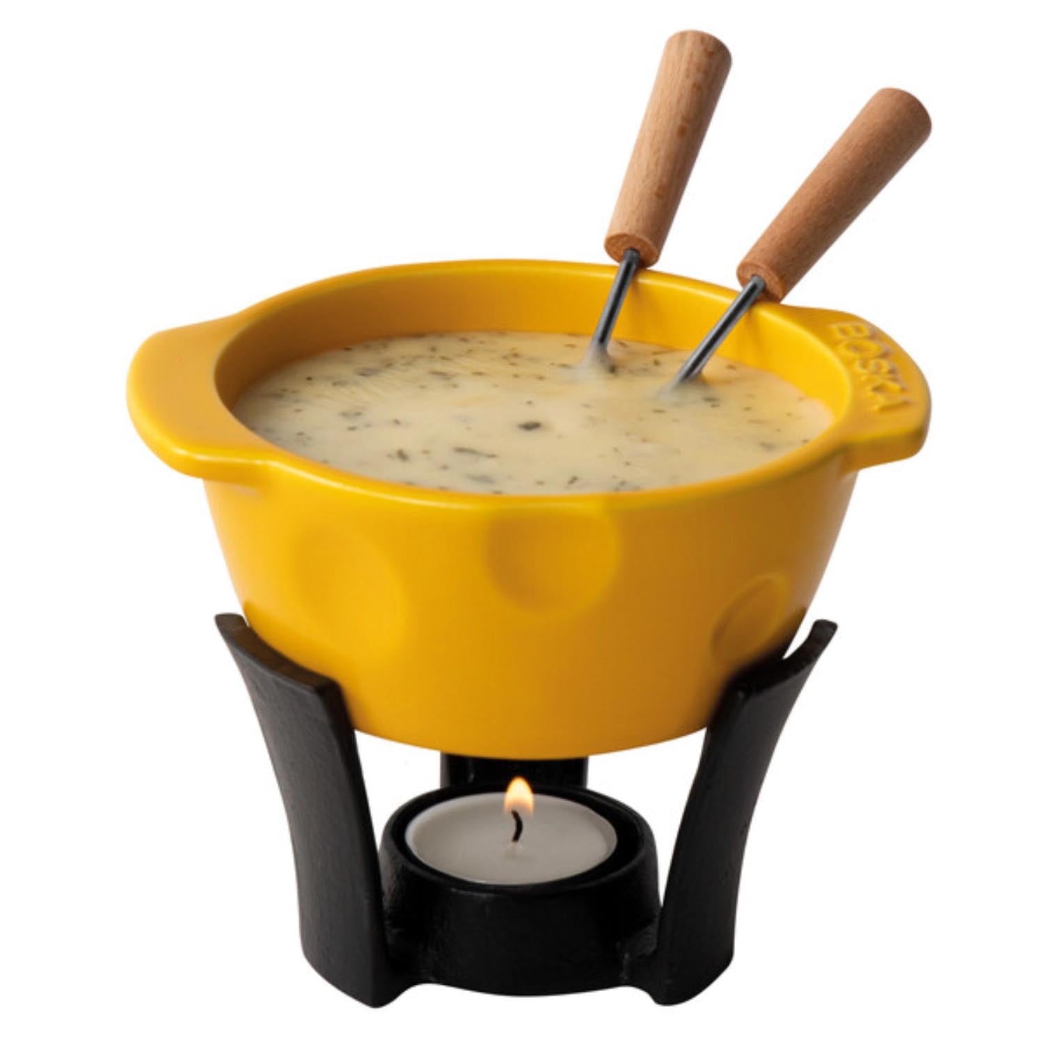 Das Cheesy Mini Fondue Set von Boska ist ideal für gemütliche Fondue-Abende. Perfekt für Käseliebhaber und stilvolles Servieren.