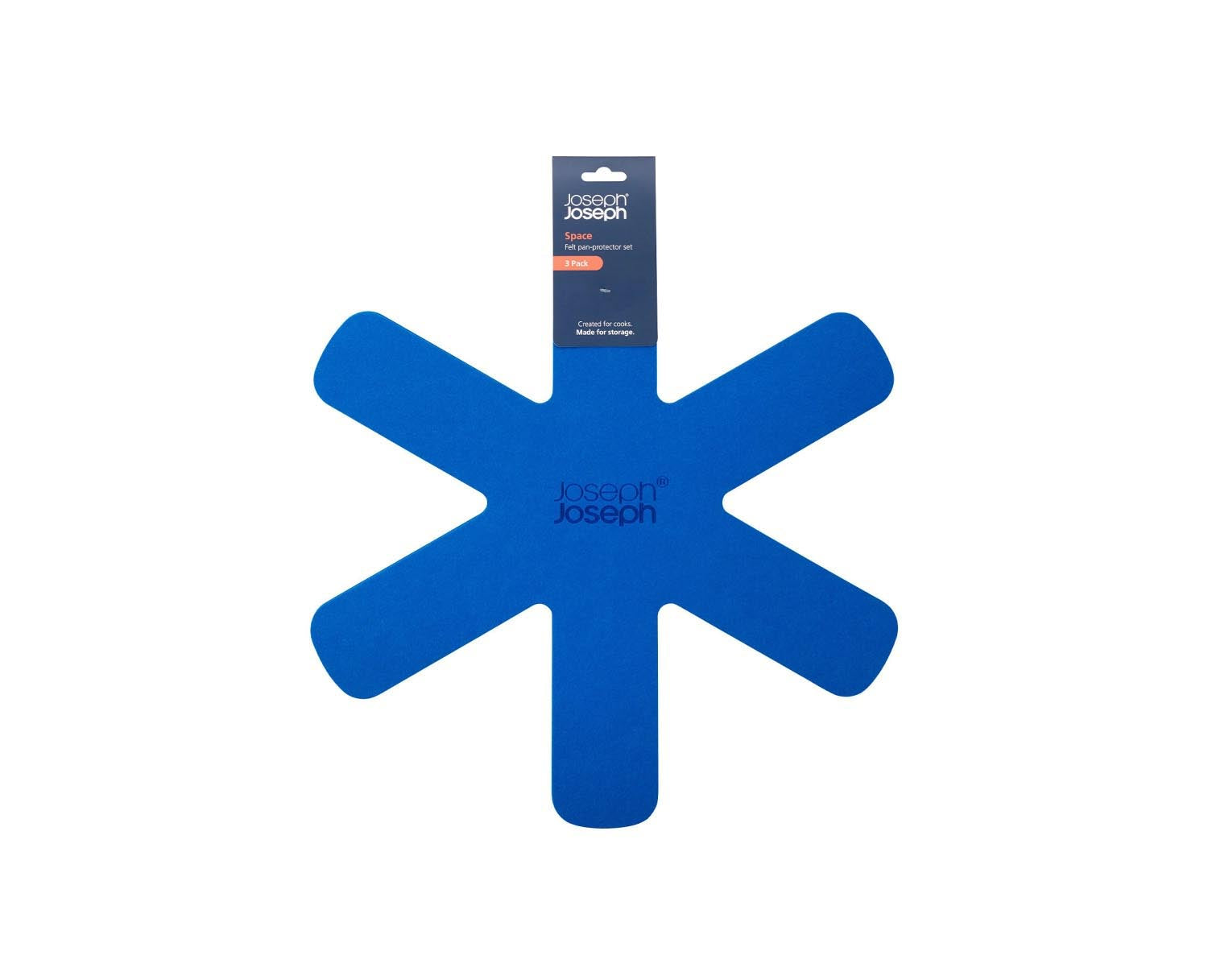 Praktisches 3er-Set Pfannenschutz von Joseph Joseph, schützt Pfannen effektiv vor Kratzern und spart Platz in der Küche.