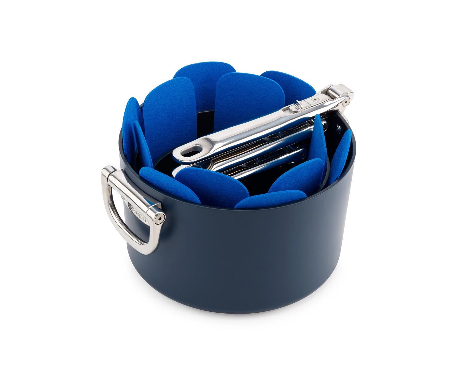 3-teiliges Pfannenschutz-Set von Joseph Joseph, schützt Pfannen vor Kratzern und optimiert die Aufbewahrung in der Küche.