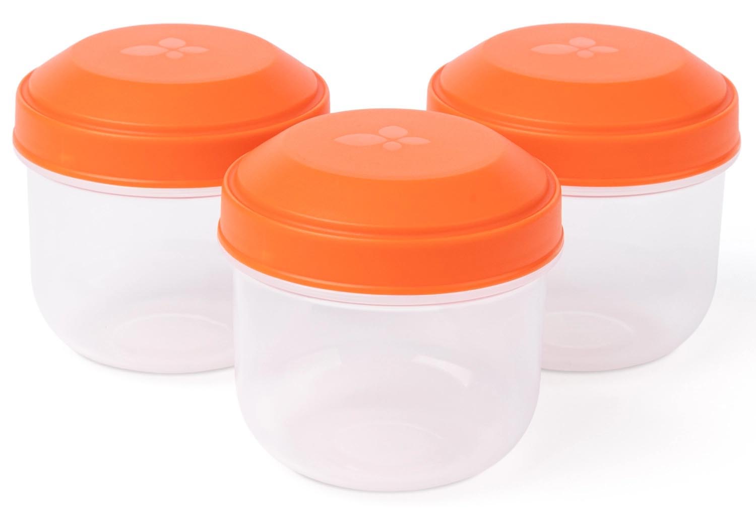 3er Set Rikko Snackbox PP poppy in Orange präsentiert im Onlineshop von KAQTU Design AG. Aufbewahrungsbehälter ist von Amuse