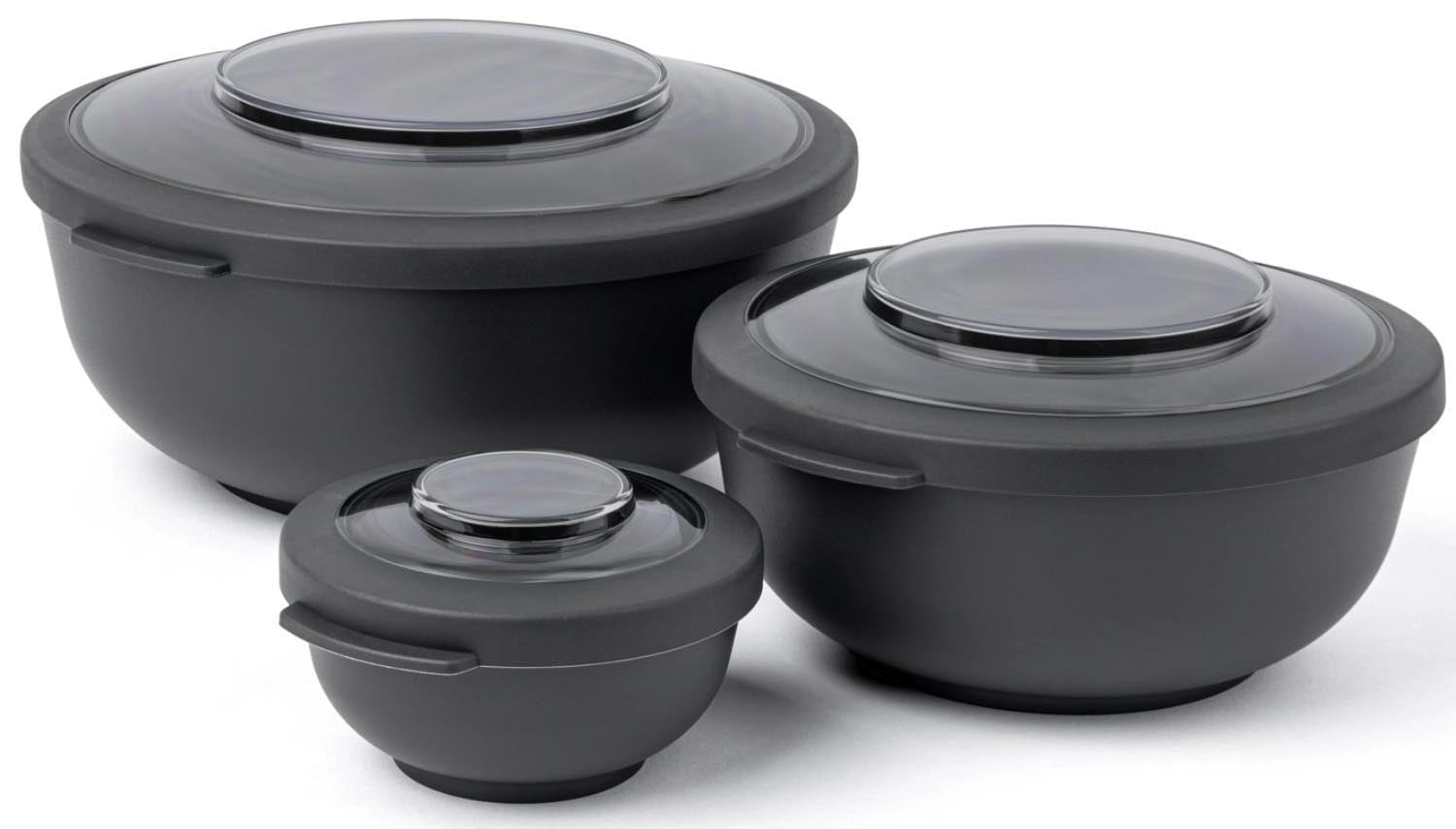 3er Set Tylla Bowl  200ml+1000ml+2000ml PP charcoal in Schwarz präsentiert im Onlineshop von KAQTU Design AG. Aufbewahrungsbehälter ist von Amuse