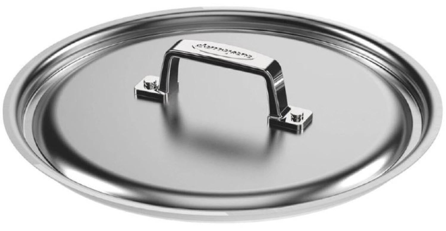 Hochwertiger 24 cm Schmortopf aus Edelstahl von Demeyere, ideal für sanftes Schmoren, robust, stilvoll und vielseitig einsetzbar.