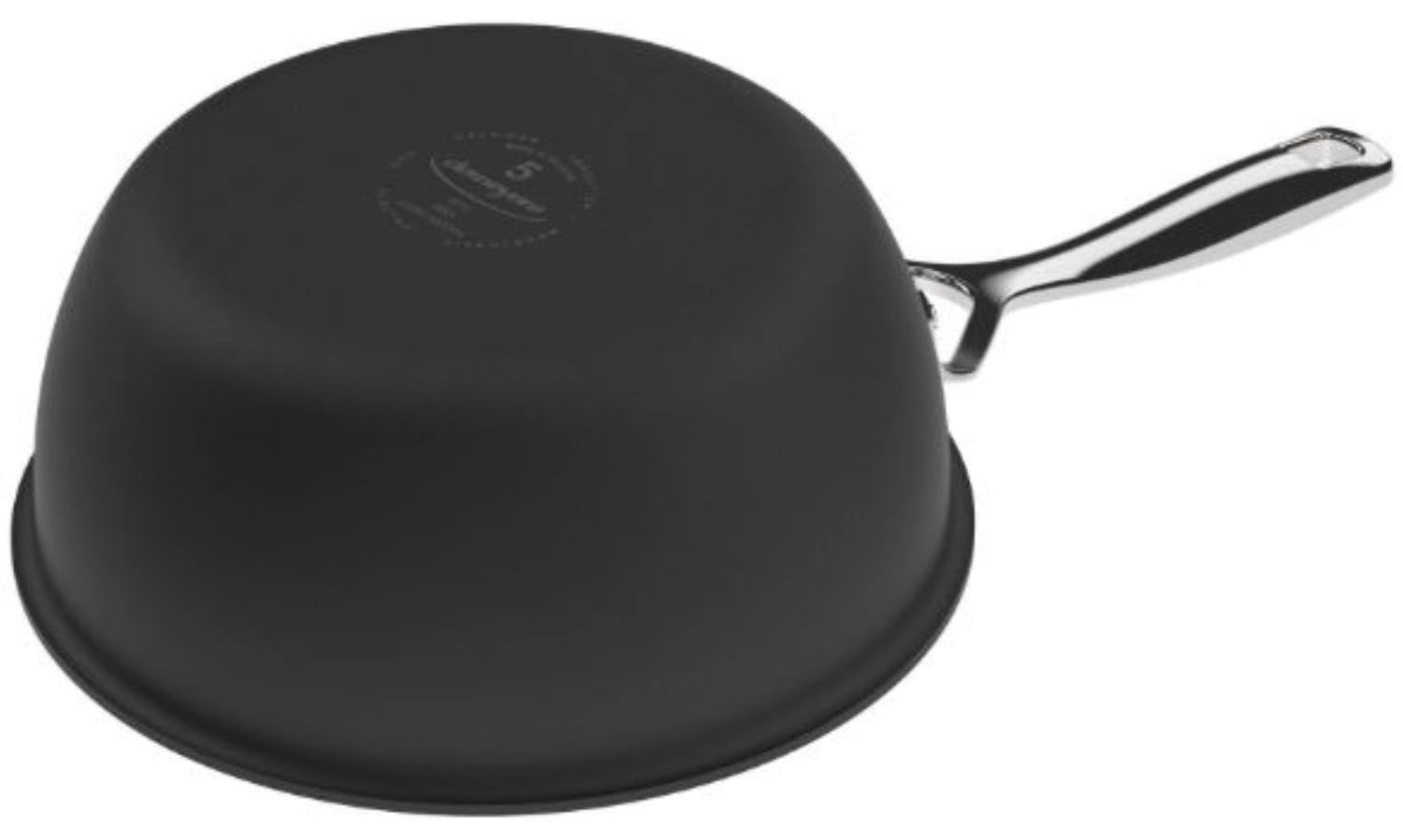 Die Demeyere Black 5 Sauteuse 20cm bietet exzellente Wärmeleitung, ideal für Saucen, Schmoren und präzises Kochen mit Deckel.