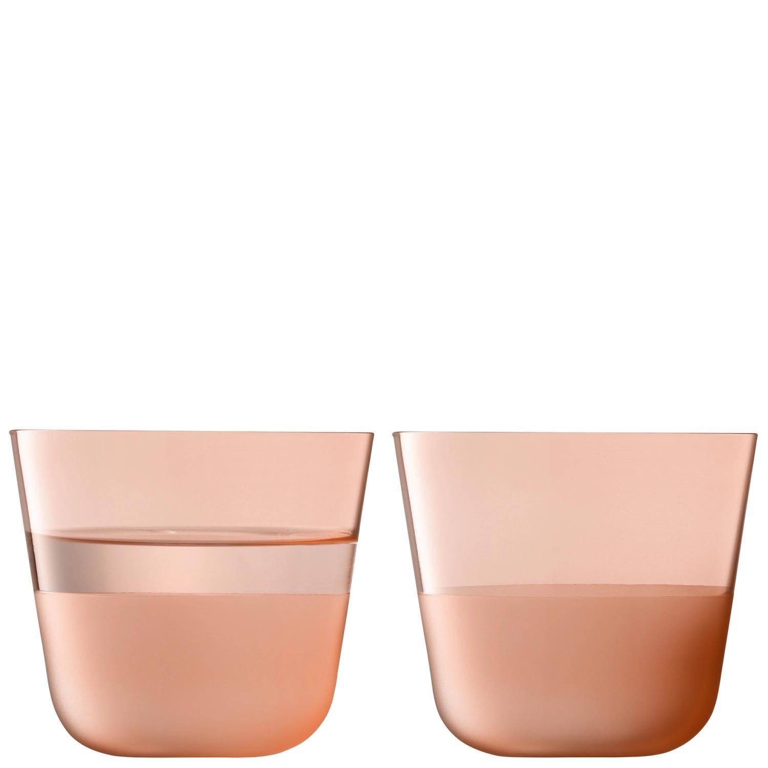 2er Set Arc Contrast Trinkbecher 260ml coral in Orange präsentiert im Onlineshop von KAQTU Design AG. Glas ist von LSA