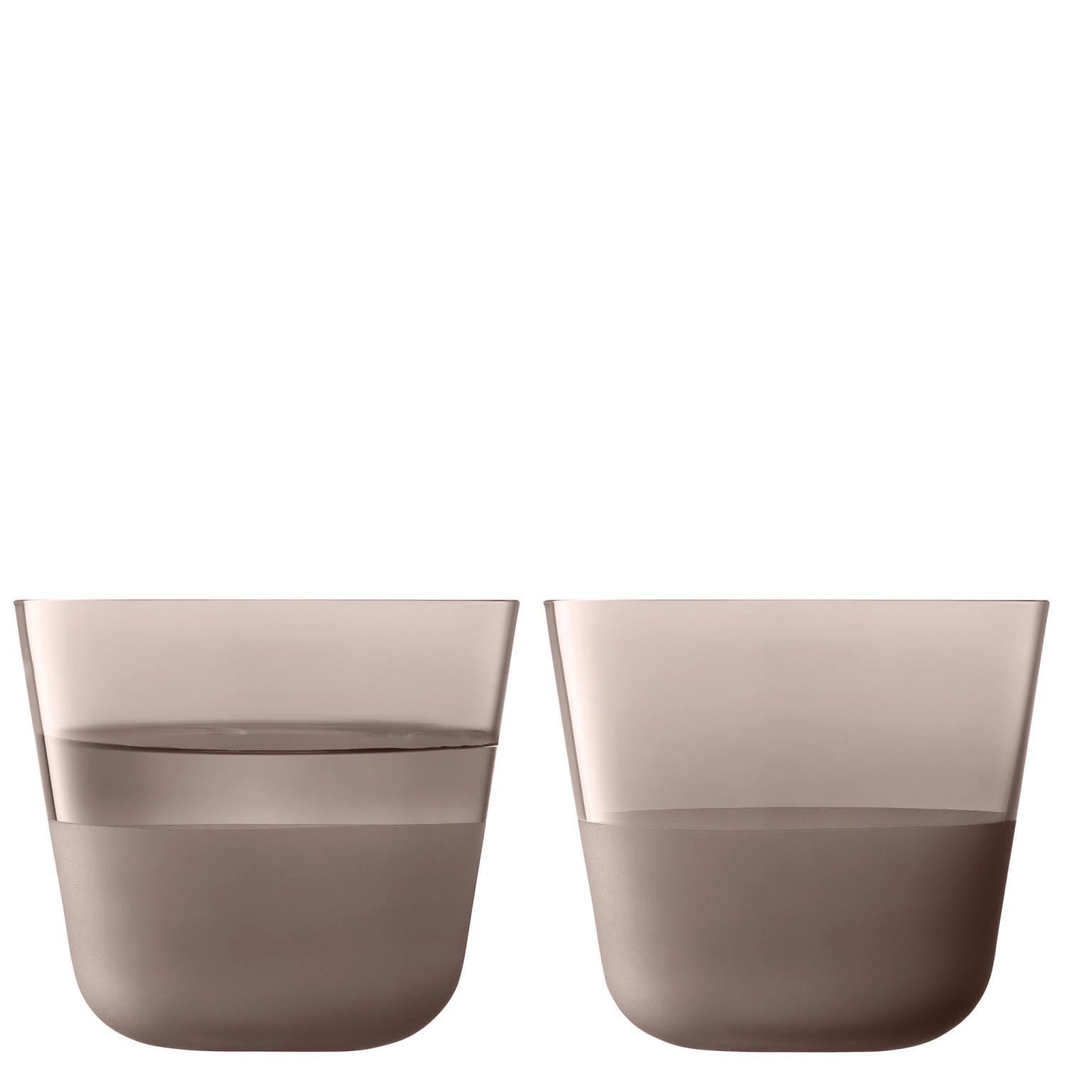 2er Set Arc Contrast Trinkbecher 260ml earth in Grau präsentiert im Onlineshop von KAQTU Design AG. Glas ist von LSA