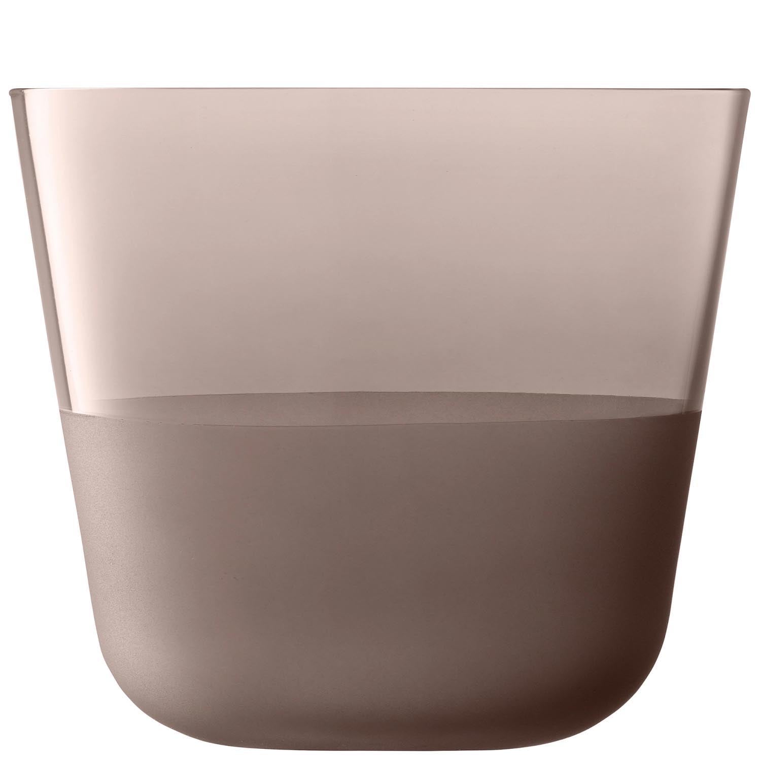 Elegantes 2er Set Arc Contrast Trinkbecher von LSA, 260ml, in erdigen Tönen, ideal für stilvolles Servieren von Getränken.