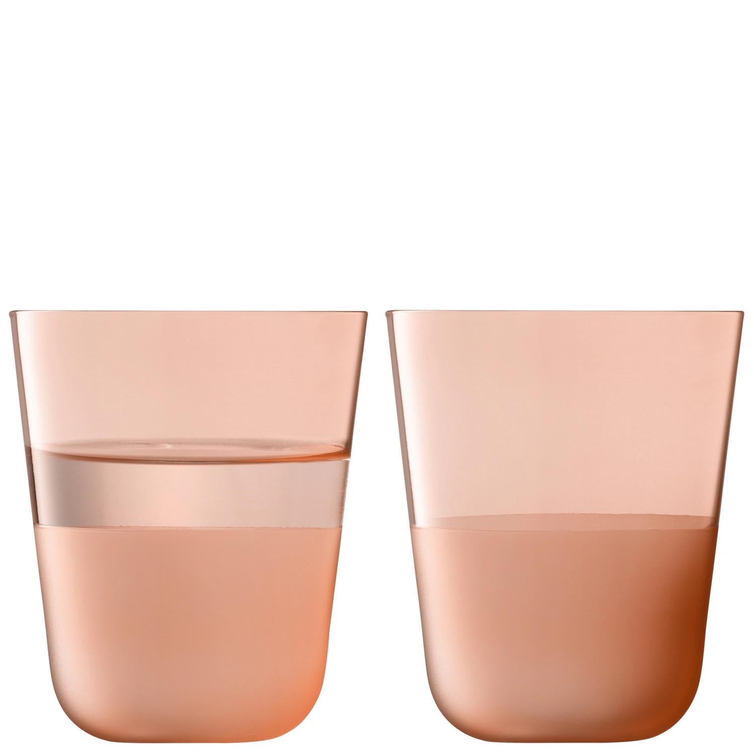 2er Set Arc Contrast Trinkbecher 380ml coral in Orange präsentiert im Onlineshop von KAQTU Design AG. Glas ist von LSA