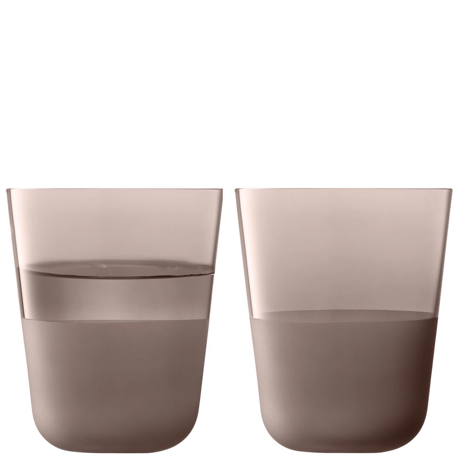 2er Set Arc Contrast Trinkbecher 380ml earth in Grau präsentiert im Onlineshop von KAQTU Design AG. Glas ist von LSA