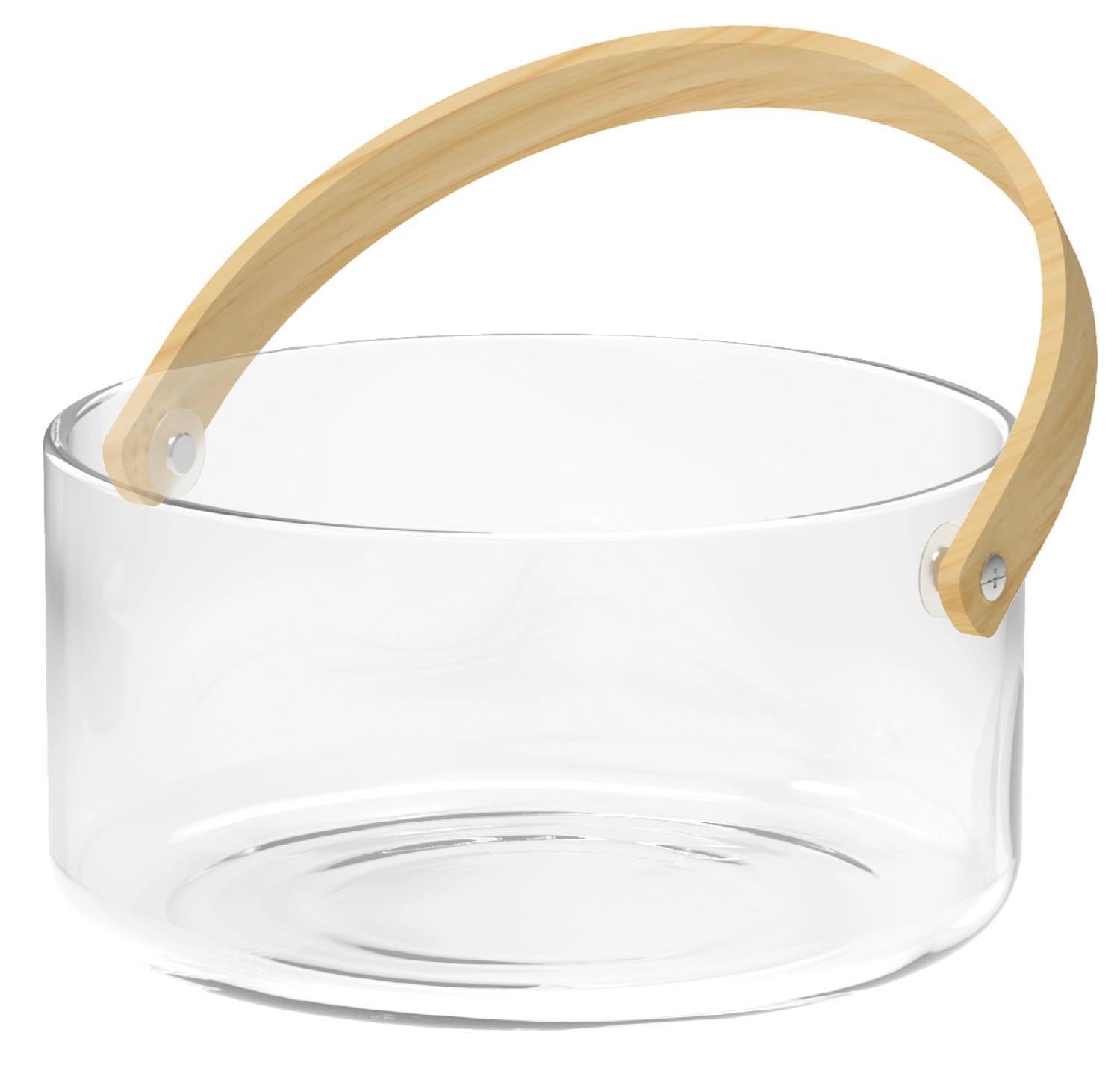 Servierschale mit Henkel, transparent in Transparent präsentiert im Onlineshop von KAQTU Design AG. Schale ist von Nuts Innovations