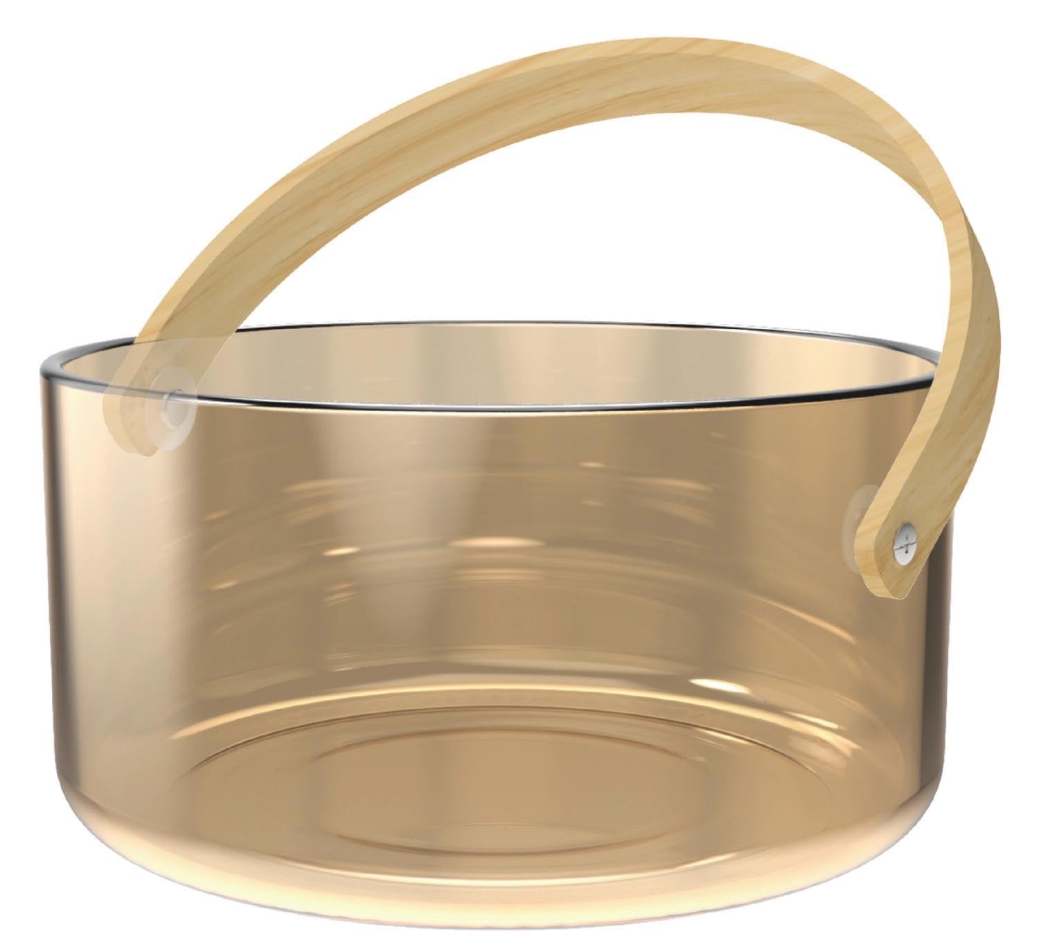 Bol de service avec poignée, or