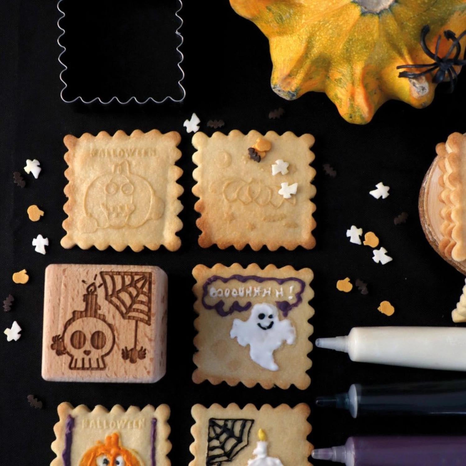 Halloween-Keks-Ausstecher mit Würfelstempel von Scrap Cooking – ideal für gruselige Backkreationen und kreative Halloween-Dekorationen.