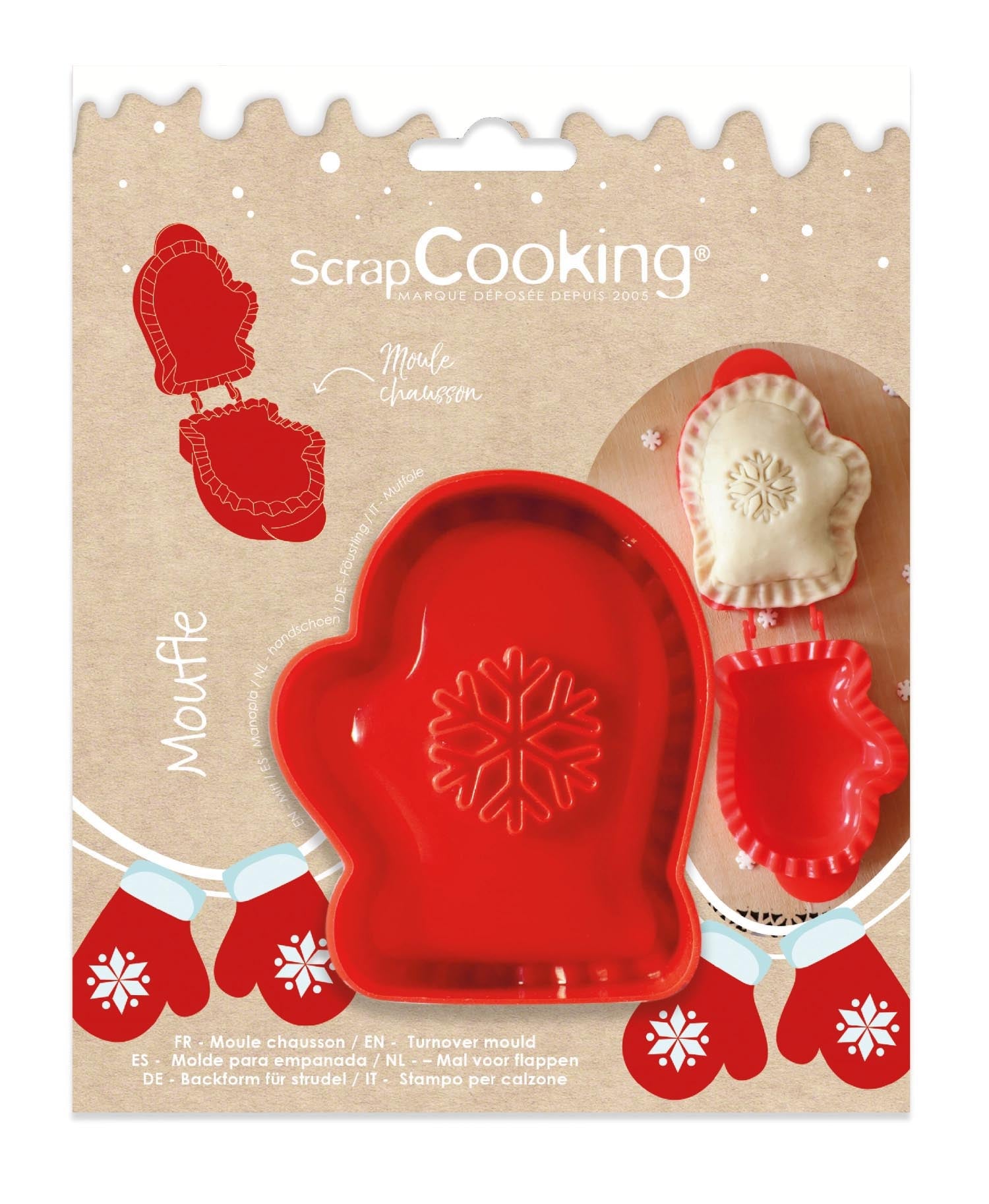 Teigformer Weihnachten Handschuh mit Schneeflocke in Rot präsentiert im Onlineshop von KAQTU Design AG. Backform / Backblech ist von Scrap Cooking