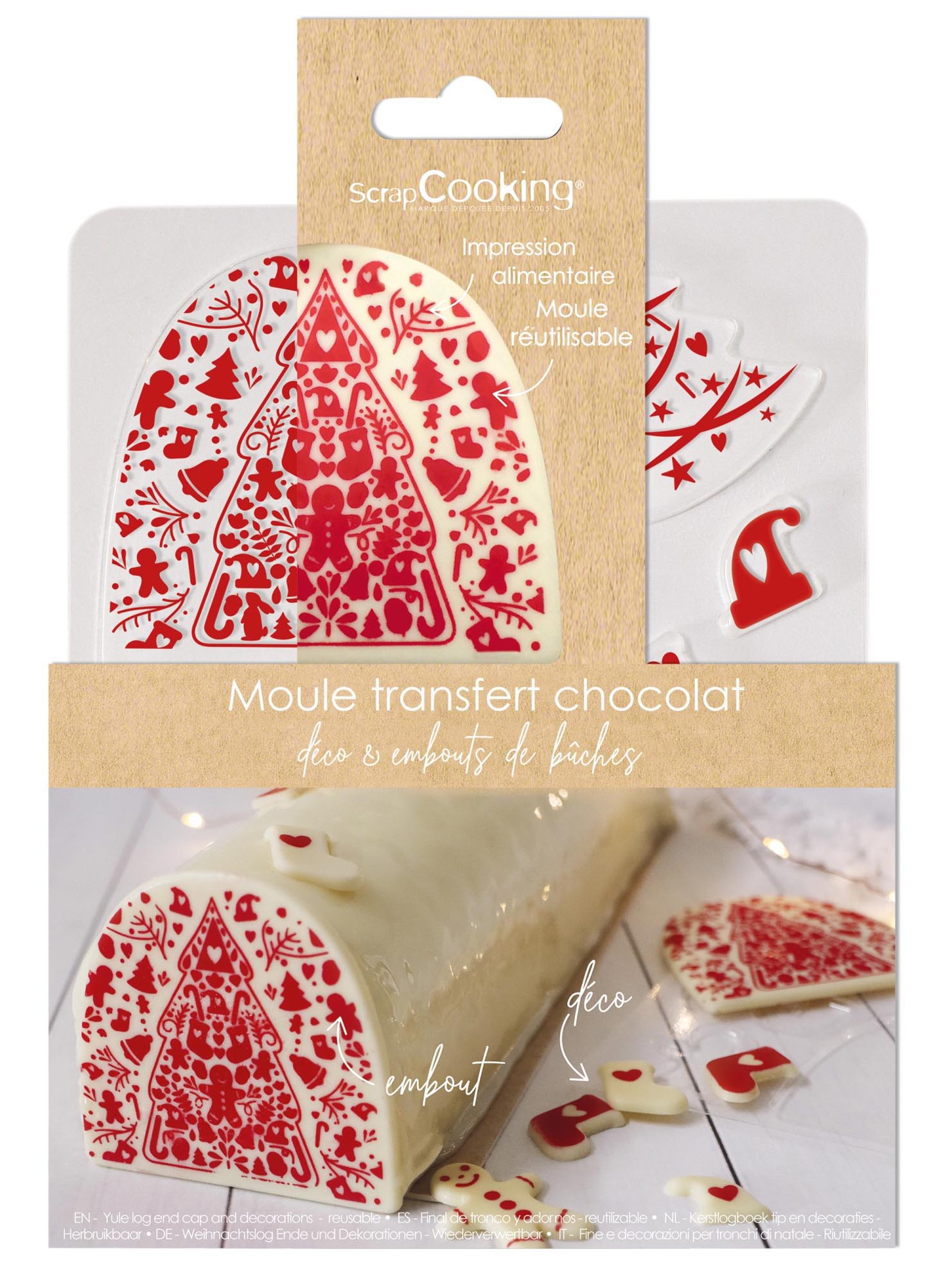 Rouladen Endkappe Weihnachten Schokogeschmack rot in Mehrfarbig präsentiert im Onlineshop von KAQTU Design AG. Lebensmittel ist von Scrap Cooking