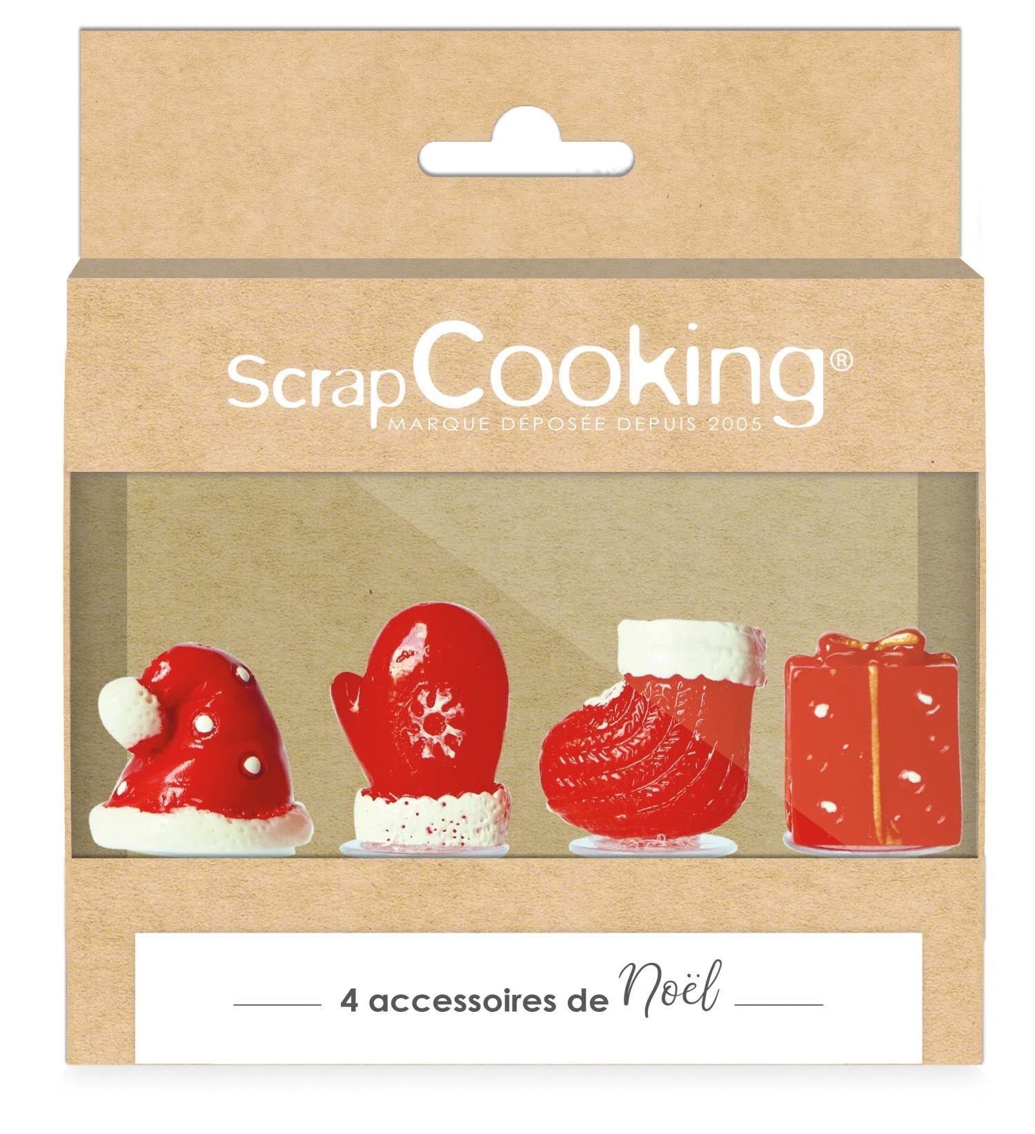 4er Set Tortendeko Weihnachten Handschuhe Kunstharz in Rot präsentiert im Onlineshop von KAQTU Design AG. Küchenhelfer ist von Scrap Cooking