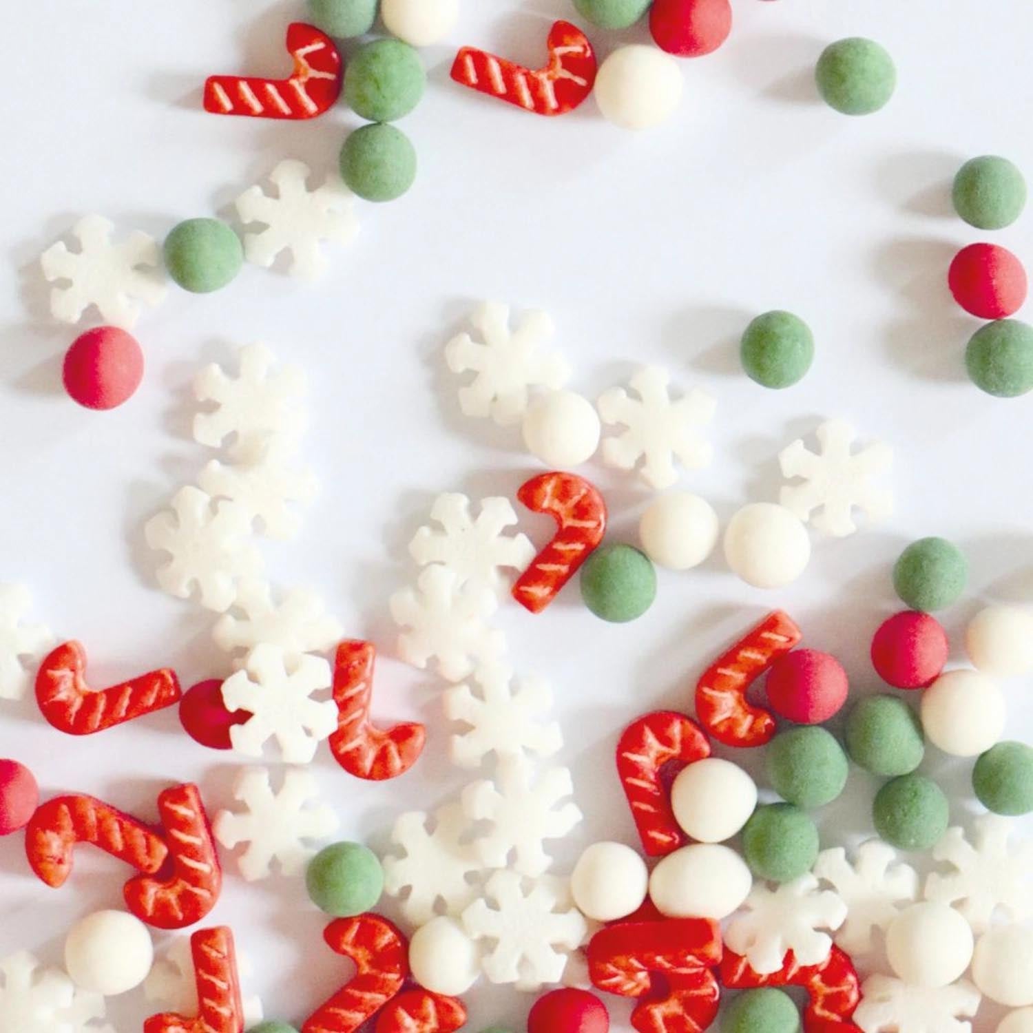 Bunte Zuckerstreusel für Weihnachten, 46g, ideal zum Dekorieren von Plätzchen, Kuchen und Desserts, von Scrap Cooking.