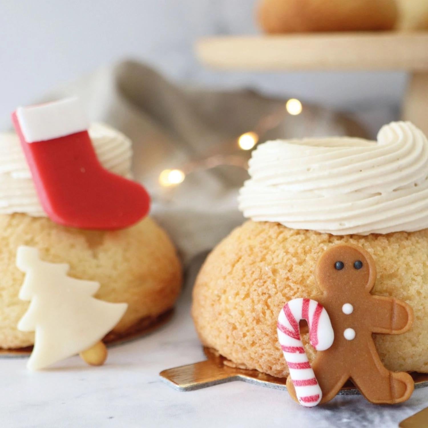 Vielfältige Marzipan-Dekorationen für festliche Backkreationen, 33g Packung von Scrap Cooking, perfekt für Weihnachtsgebäck und Torten.