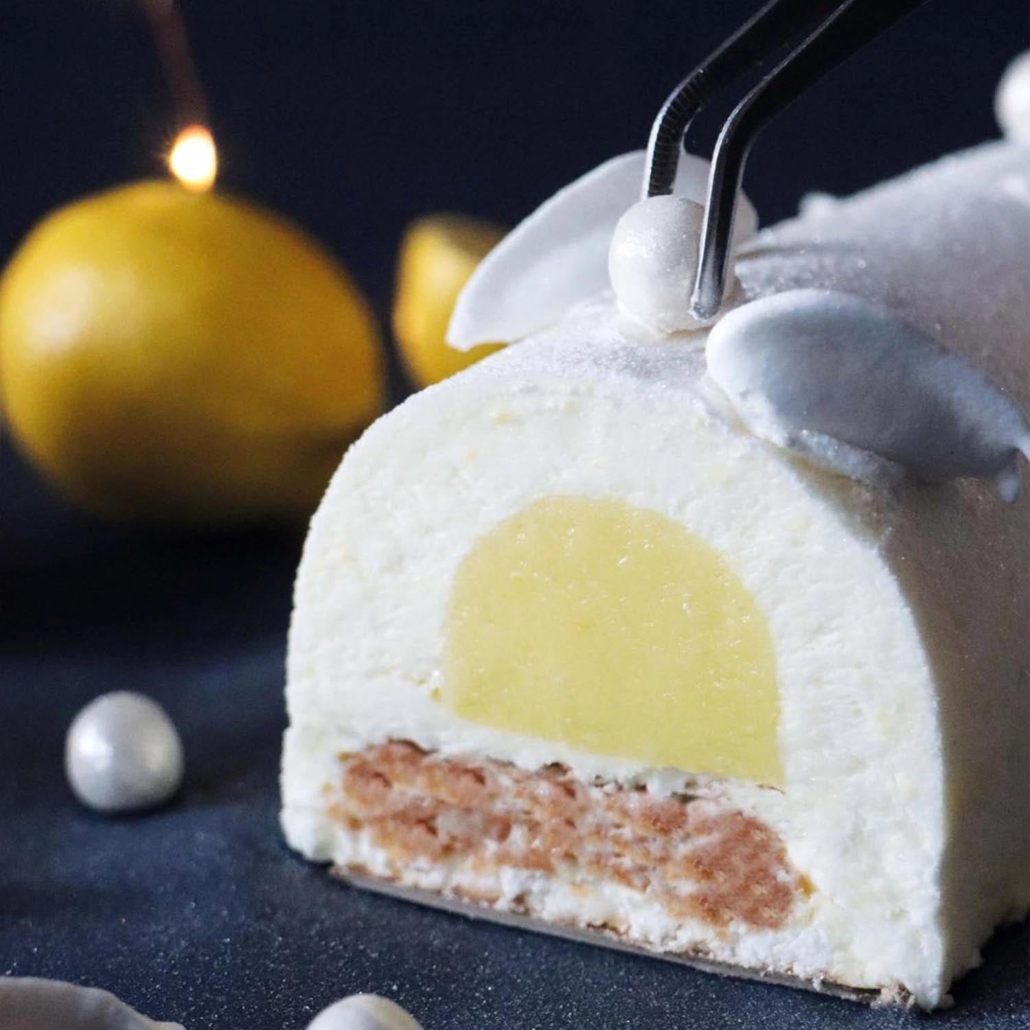 Zwei stilvolle Bûche Backformen von Scrap Cooking, ideal für die kreative Gestaltung von Kuchen und festlichen Desserts.