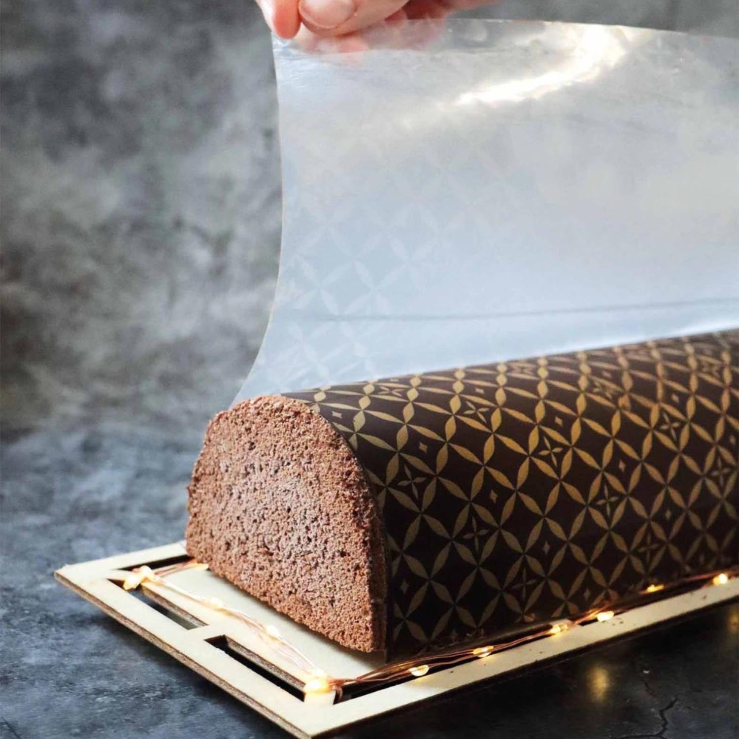 Goldene Transferbögen mit Schokogeschmack im 2er Set von Scrap Cooking – perfekt für edle Dessertdekorationen.