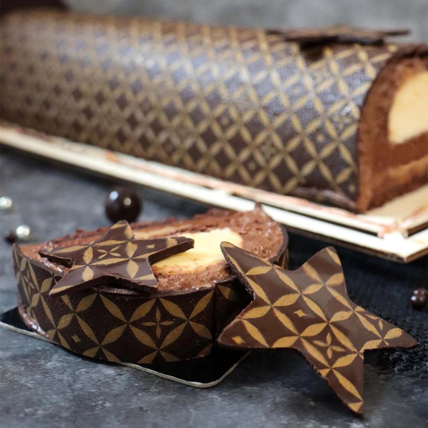 Goldene Transferbögen mit Schokogeschmack im 2er Set von Scrap Cooking – perfekt für edle und kreative Dessertdekorationen.