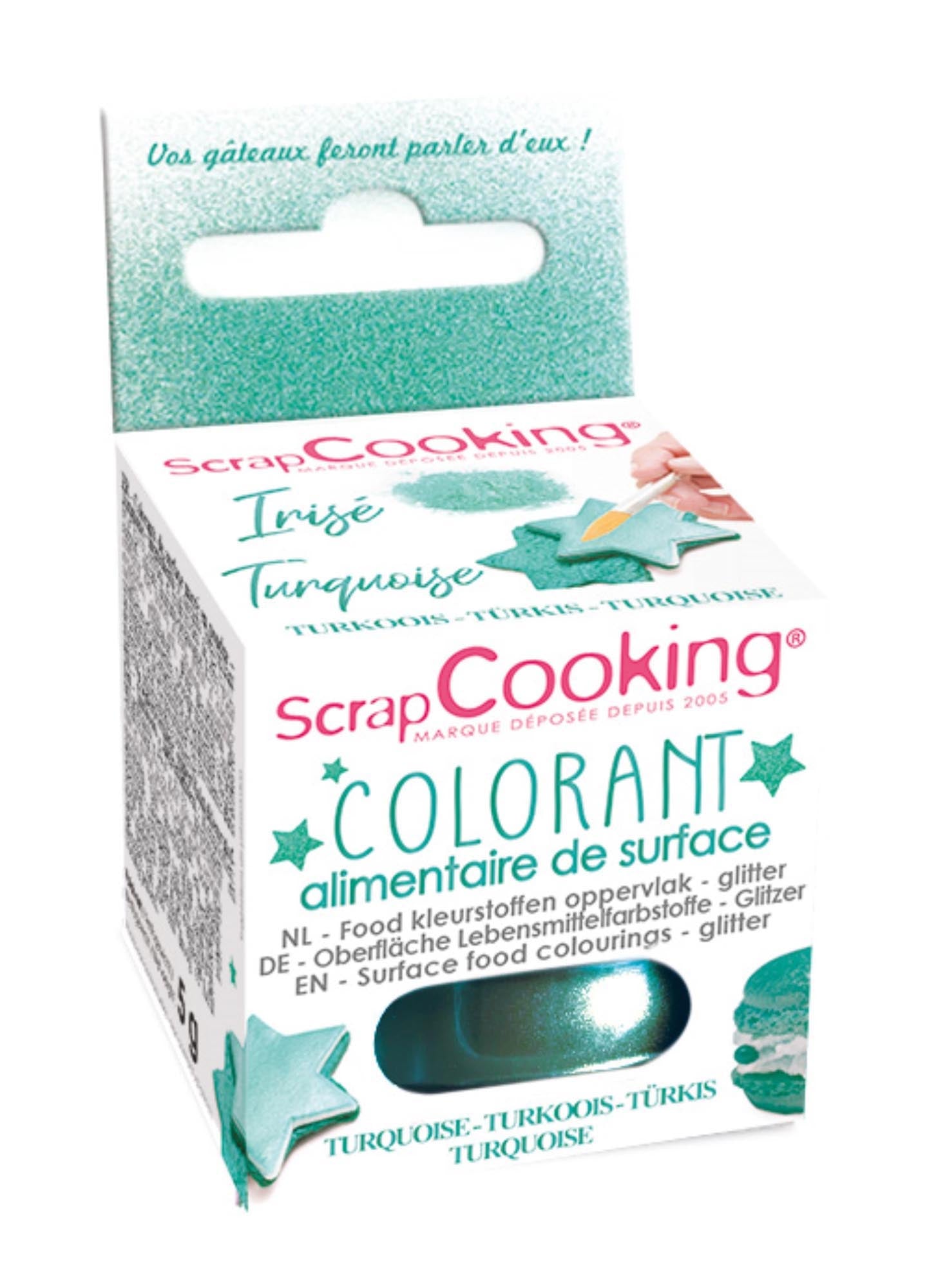 Farbpulver kaltes Oberflächendekor irisierend türkis in Grün präsentiert im Onlineshop von KAQTU Design AG. Lebensmittel ist von Scrap Cooking