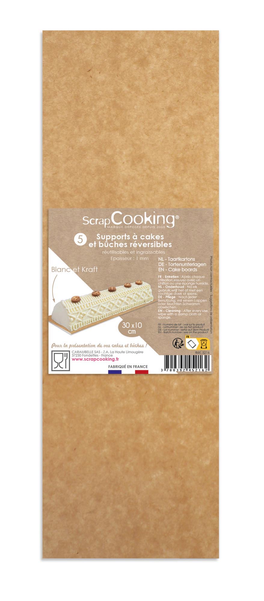 5er Set Kuchenunterlage Kraftpapier 10x30cm in Braun präsentiert im Onlineshop von KAQTU Design AG. Backen ist von Scrap Cooking