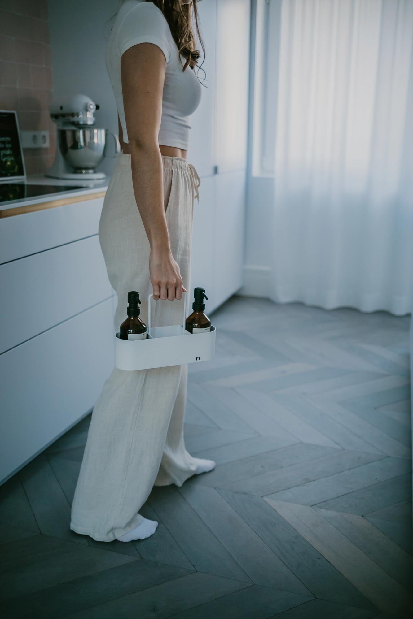 Eleganter Spülbecken Organizer Pure White von Nordesign – der ideale Küchenhelfer für Ordnung und Stil. Praktisch und funktional!