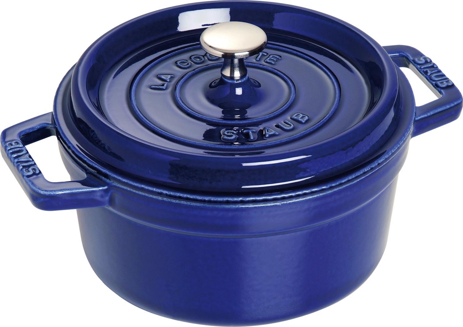 Cocotte 20cm, rund, Dunkelblau, Gusseisen 2.2l in Blau präsentiert im Onlineshop von KAQTU Design AG. Topf ist von Staub