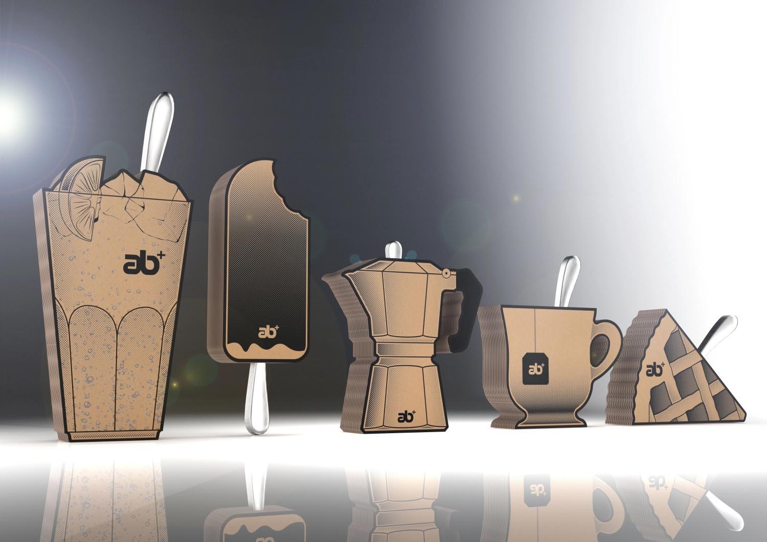 Elegantes 4er Set Limonadenlöffel von Abert aus Edelstahl, perfekt für Cocktails, Desserts und stilvolles Servieren.