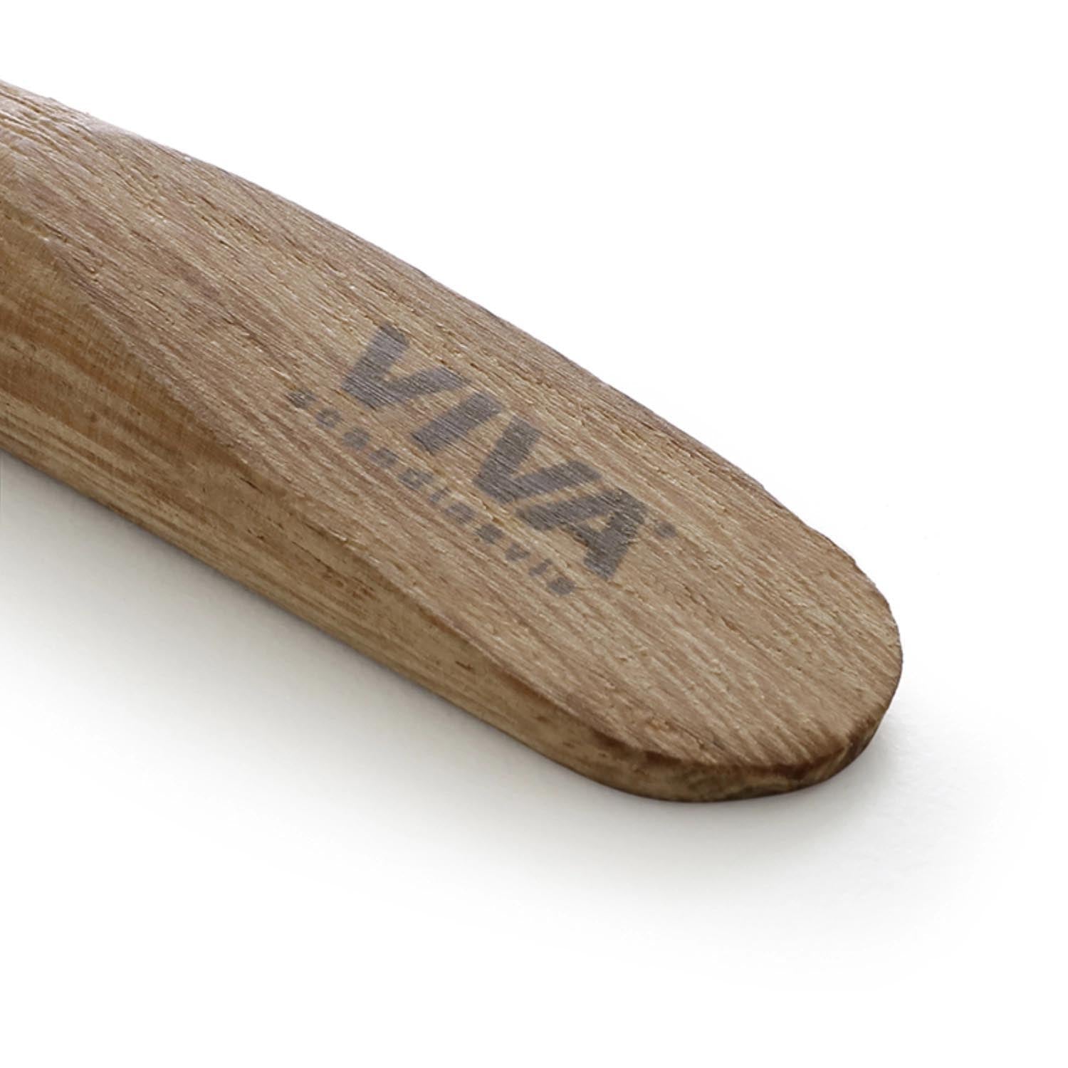 Eleganter Teelöffel aus Edelstahl mit Holzgriff, 15,5 cm lang, ideal für Tee und Desserts, von Viva. Hochwertig und stilvoll.