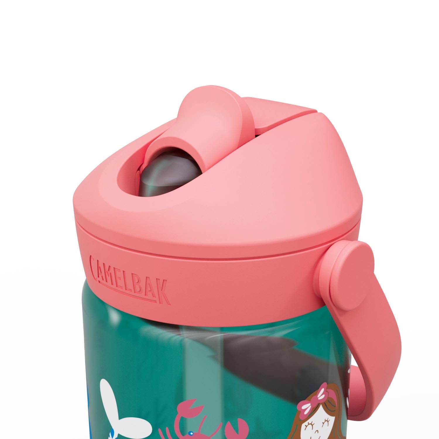Die Camelbak 0.4l Kinderflasche mit Flip-Strohhalm und Meerjungfrauen-Design, ideal für Schule, Ausflüge und aktive Kinder.