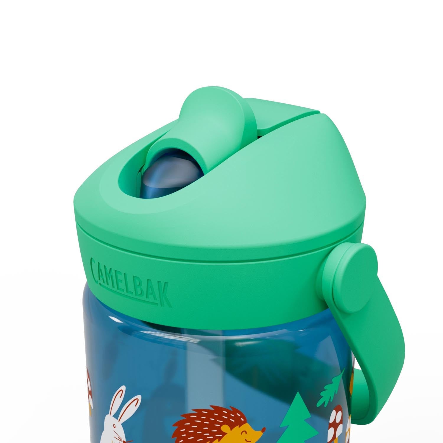 Die Camelbak Trinkflasche Thrive Flip Straw Kids 0.4l im Friendly Forest Design ist perfekt für Kinder, auslaufsicher und handlich.