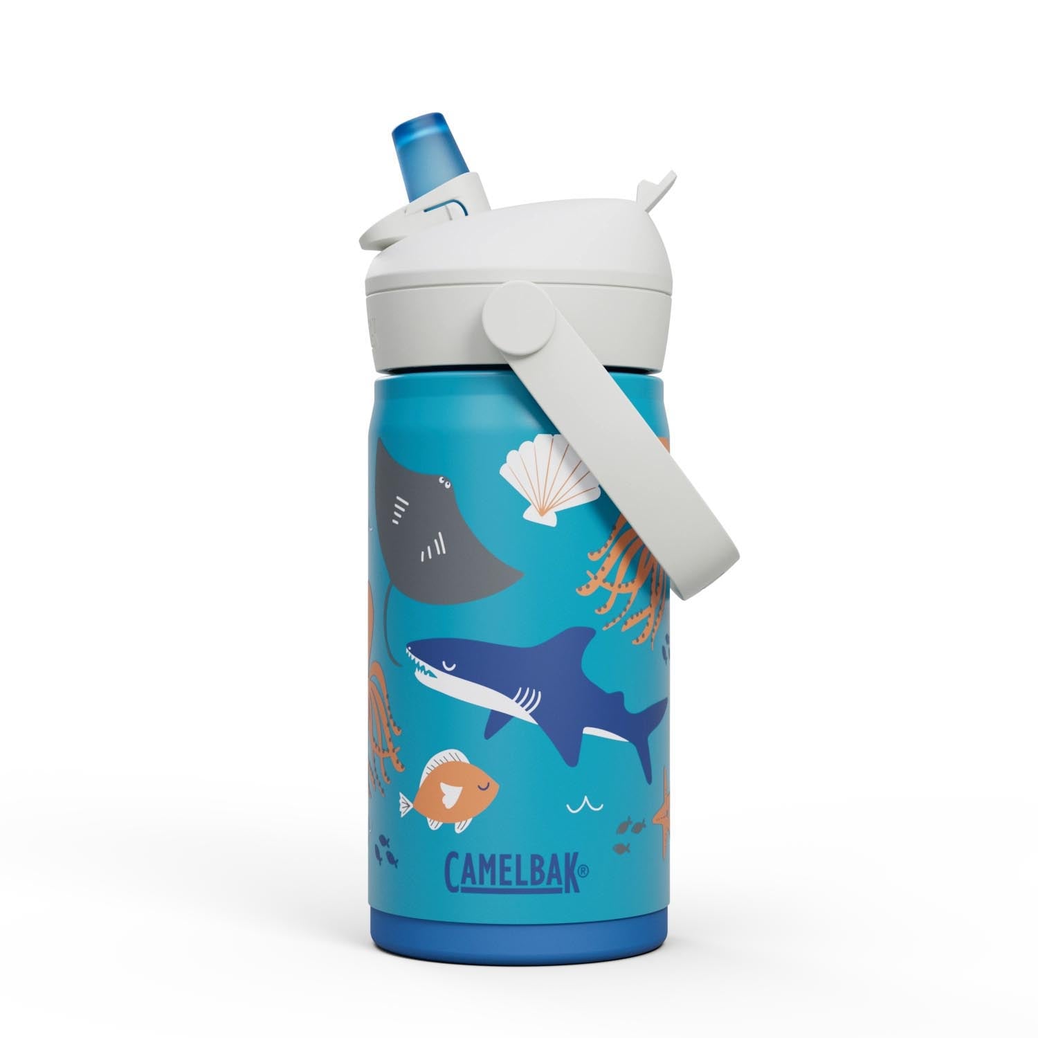 Thrive Flip Straw Kids VSS 0.35l ocean life in Blau präsentiert im Onlineshop von KAQTU Design AG. Trinkflasche ist von Camelbak