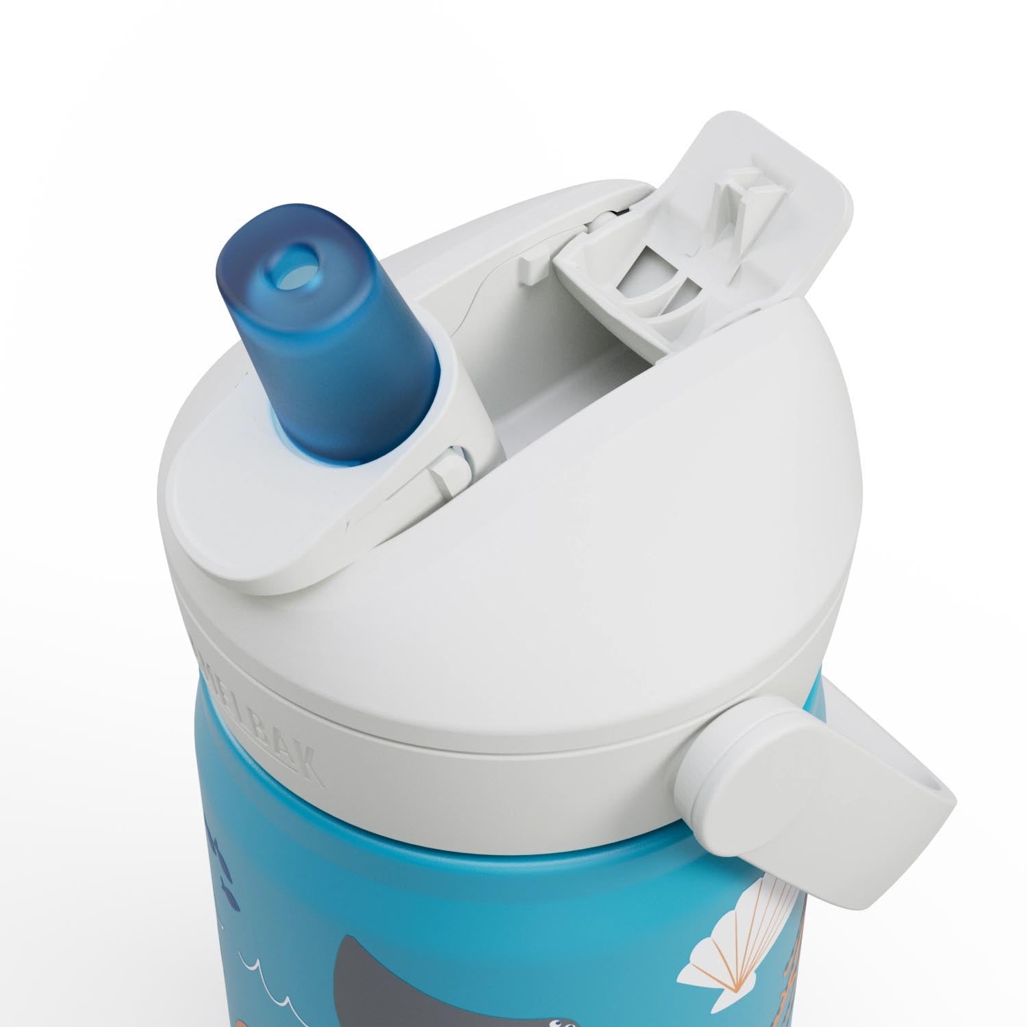 Die CamelBak Thrive Flip Straw Kids 0.35L Flasche mit Ocean Life Motiv ist perfekt für Kinder, auslaufsicher und leicht zu handhaben.