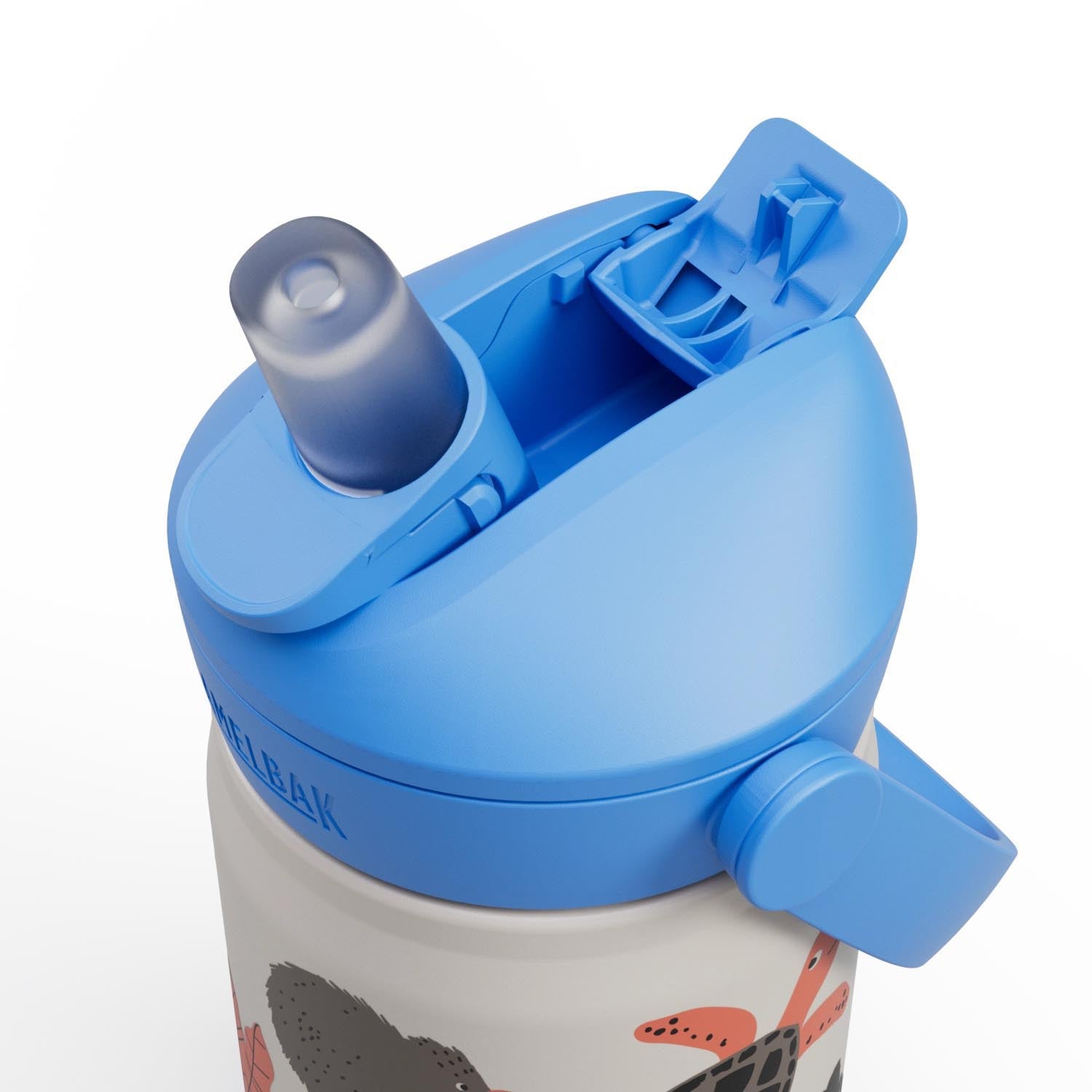 CamelBak Kindertrinkflasche 0,35l mit Flip-Strohhalm, BPA-frei, auslaufsicher, robust, Design 'Protect Our Pals', perfekt für unterwegs.