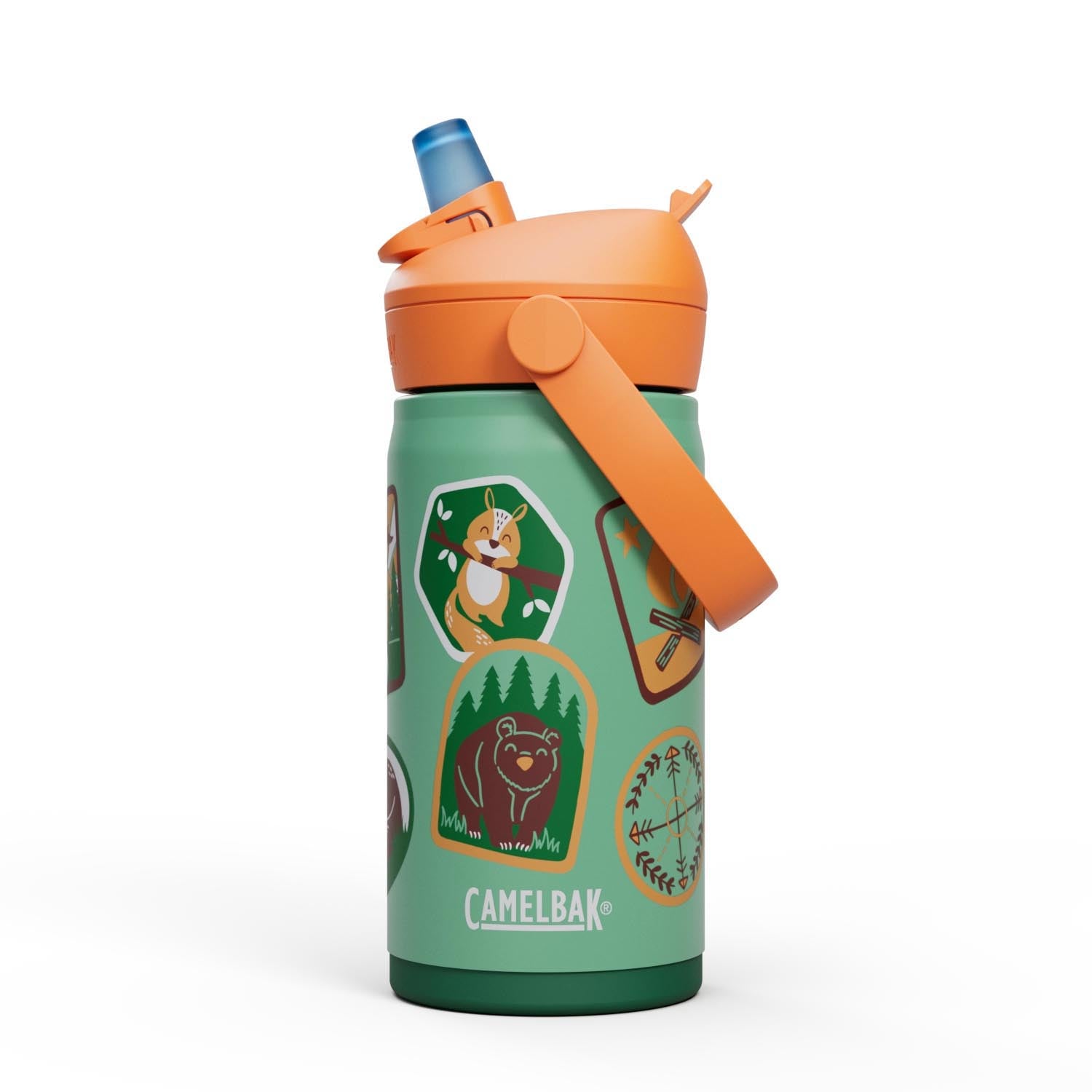 Thrive Flip Straw Kids VSS 0.35l camp badges in Mehrfarbig präsentiert im Onlineshop von KAQTU Design AG. Trinkflasche ist von Camelbak