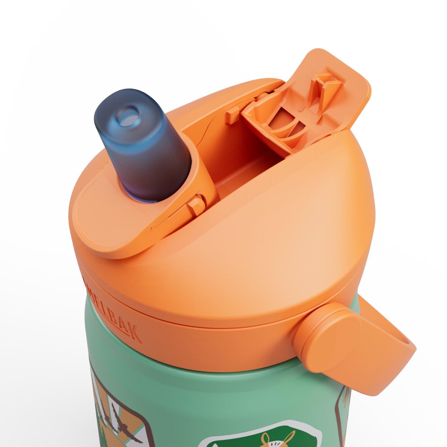 Die Camelbak Thrive Flip Straw Kids VSS 0.35l mit Camp Badges ist eine isolierte, langlebige Trinkflasche für Kinder mit praktischem Flip-Strohhalm.