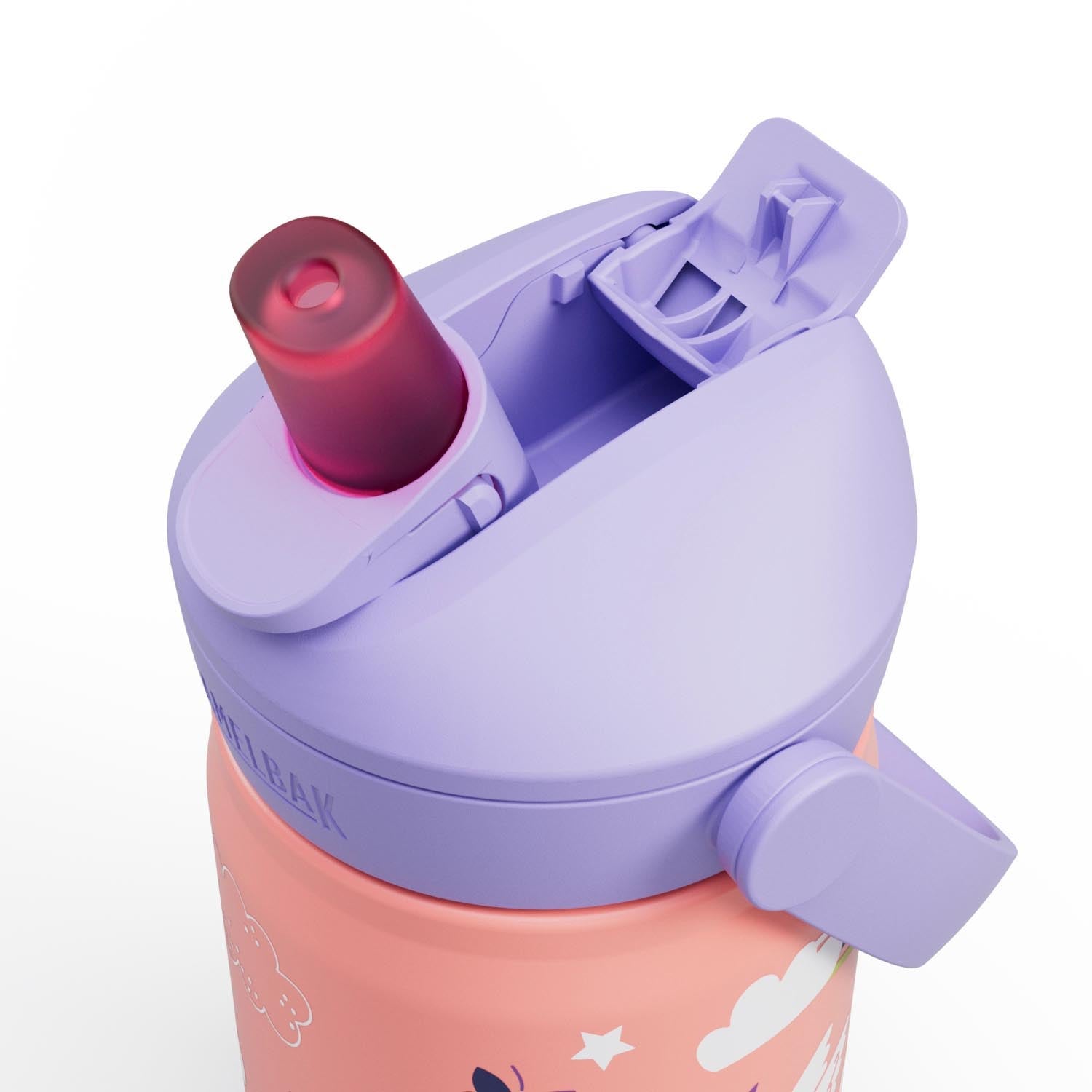 Die Camelbak Thrive Flip Straw Kids VSS 0.35l Trinkflasche mit zauberhaften Einhorn-Designs ist ideal für Kinder und hält Getränke frisch.
