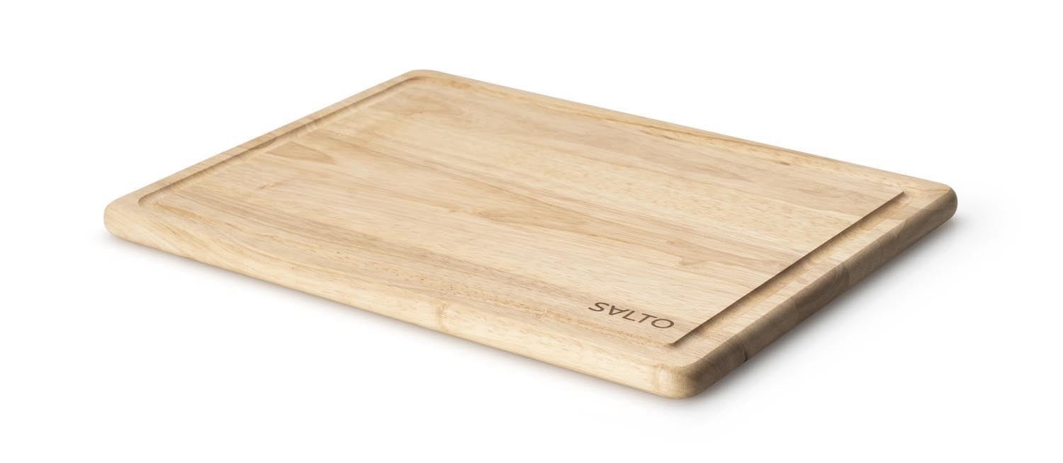 SALTO Tranchierbrett, Gummibaumholz in Braun präsentiert im Onlineshop von KAQTU Design AG. Schneidbrett ist von Continenta