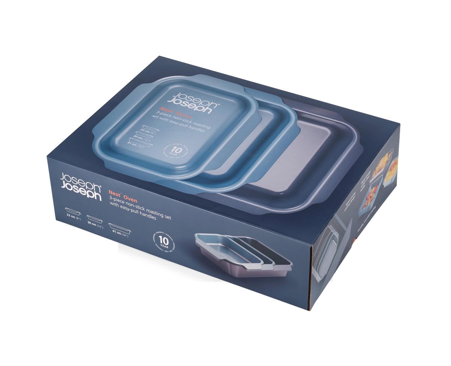 Vielseitiges 3er Set Joseph Joseph Backformen in abgestuften Grössen, perfekt für Backen und Kochen in jeder Küche.