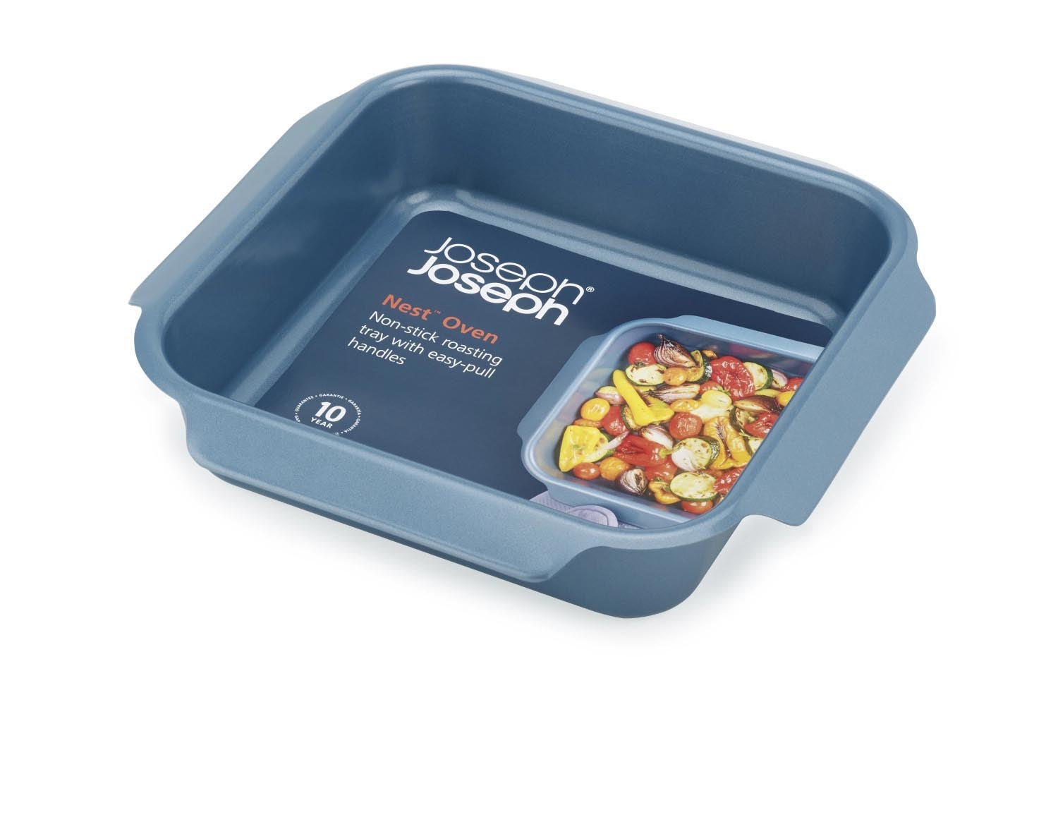 Quadratische Backform 24x24cm, antihaftbeschichtet, perfekt für Backen und Kochen, von Joseph Joseph, robust und einfach zu reinigen.