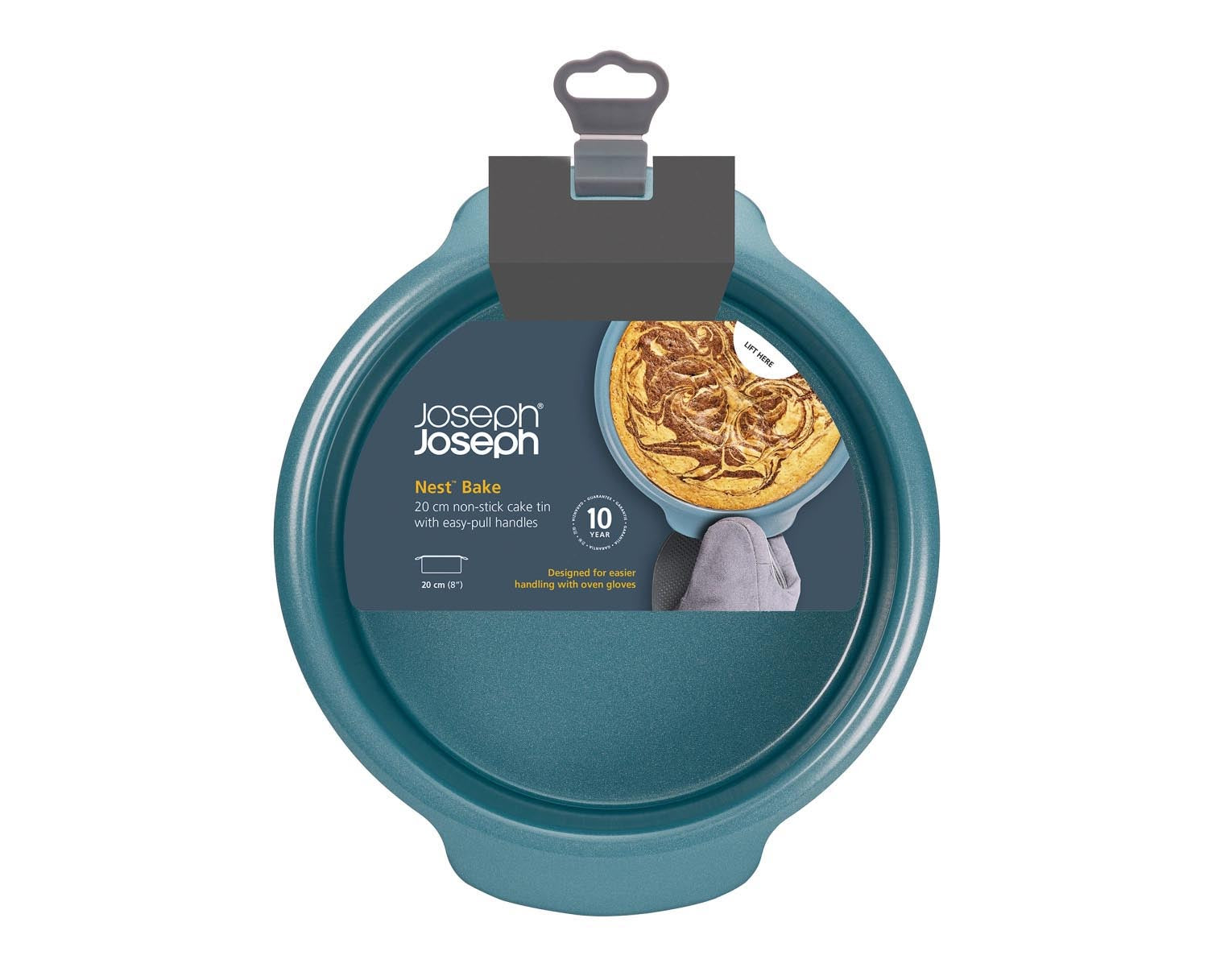 Antihaftbeschichtete 20 cm Kuchenform von Joseph Joseph, langlebig, einfach zu reinigen, ideal für Backliebhaber und perfekte Ergebnisse.