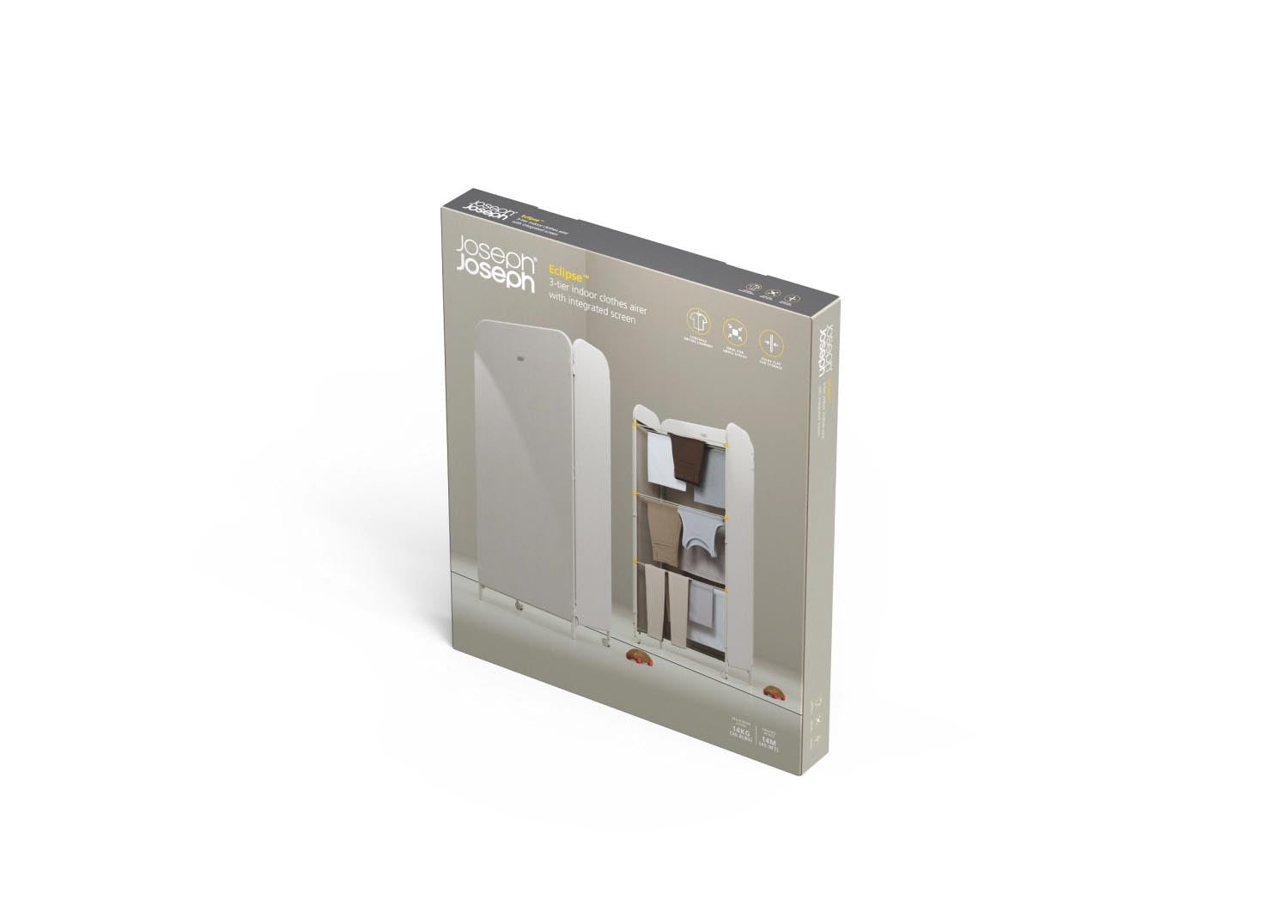 Faltbarer Wäscheständer Eclipse von Joseph Joseph, 150cm hoch, 29cm breit, in ecru, platzsparend und stilvoll für Ihr Zuhause.