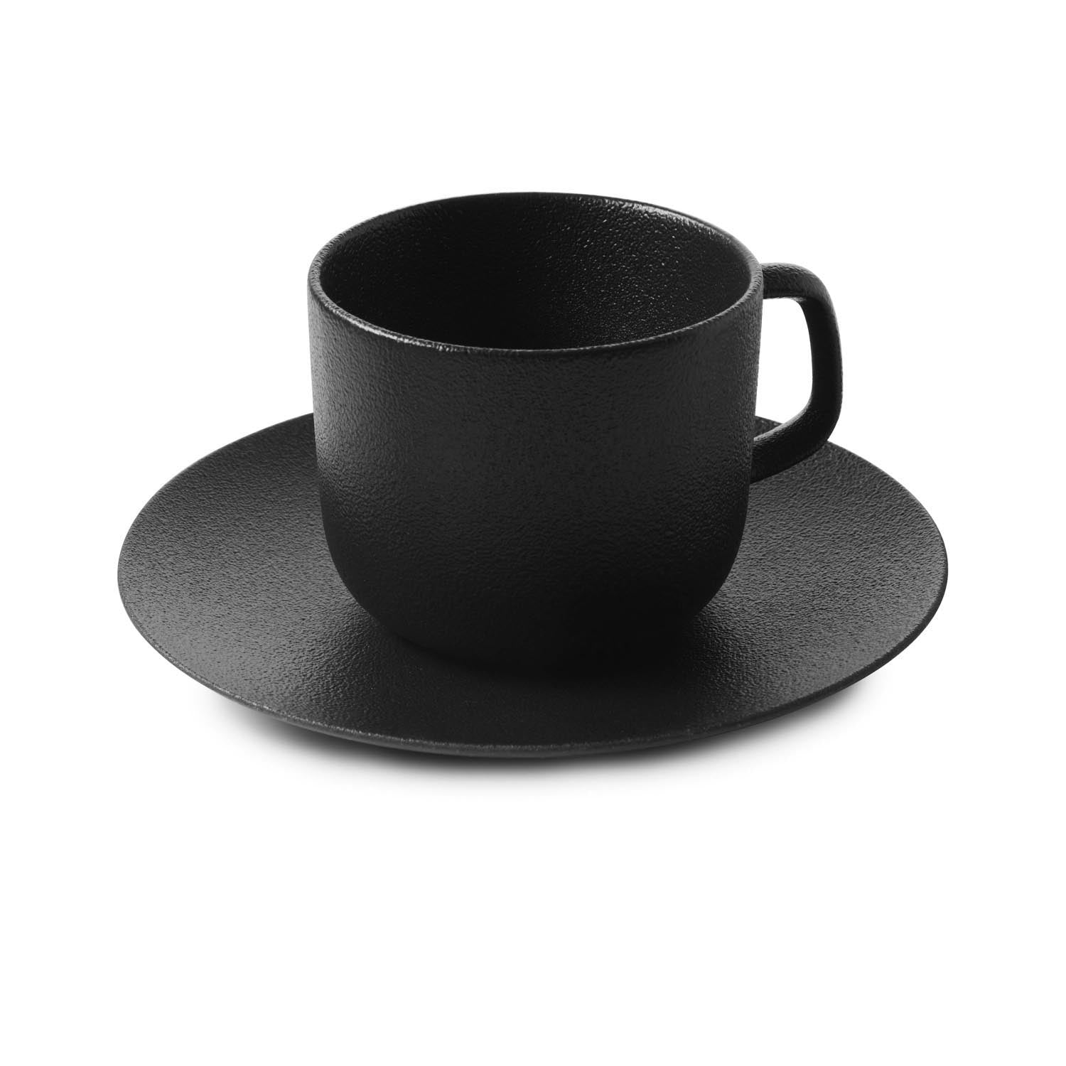 Equinoxe Teetasse m. Untertasse D16cm H9cm 20cl gusse.-Optik in Schwarz präsentiert im Onlineshop von KAQTU Design AG. Espressotassen ist von Revol
