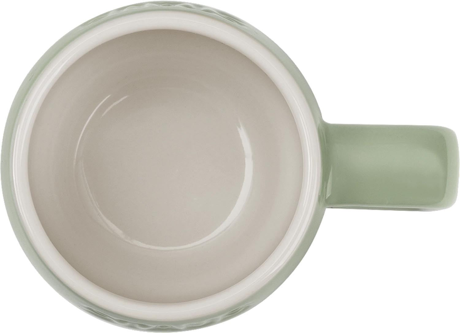 Elegante 100ml Tasse in Eucalyptus-Grün von Staub, ideal für Espresso oder kleine Getränke, stilvoll und hochwertig.