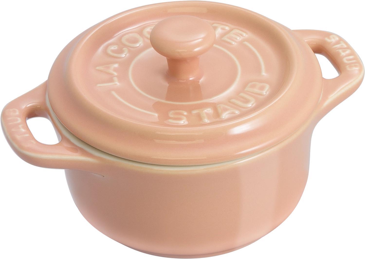 Elegantes 6-teiliges Mini-Cocotte-Set von Staub, ideal für stilvolles Servieren und Zubereiten kleiner Gerichte.