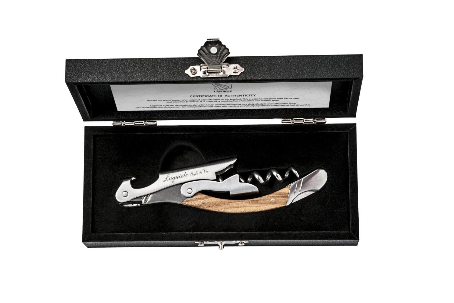 Laguiole Luxury Line Korkenzieher Olivenholz in Braun präsentiert im Onlineshop von KAQTU Design AG. Flaschenöffner ist von Laguiole Style de Vie