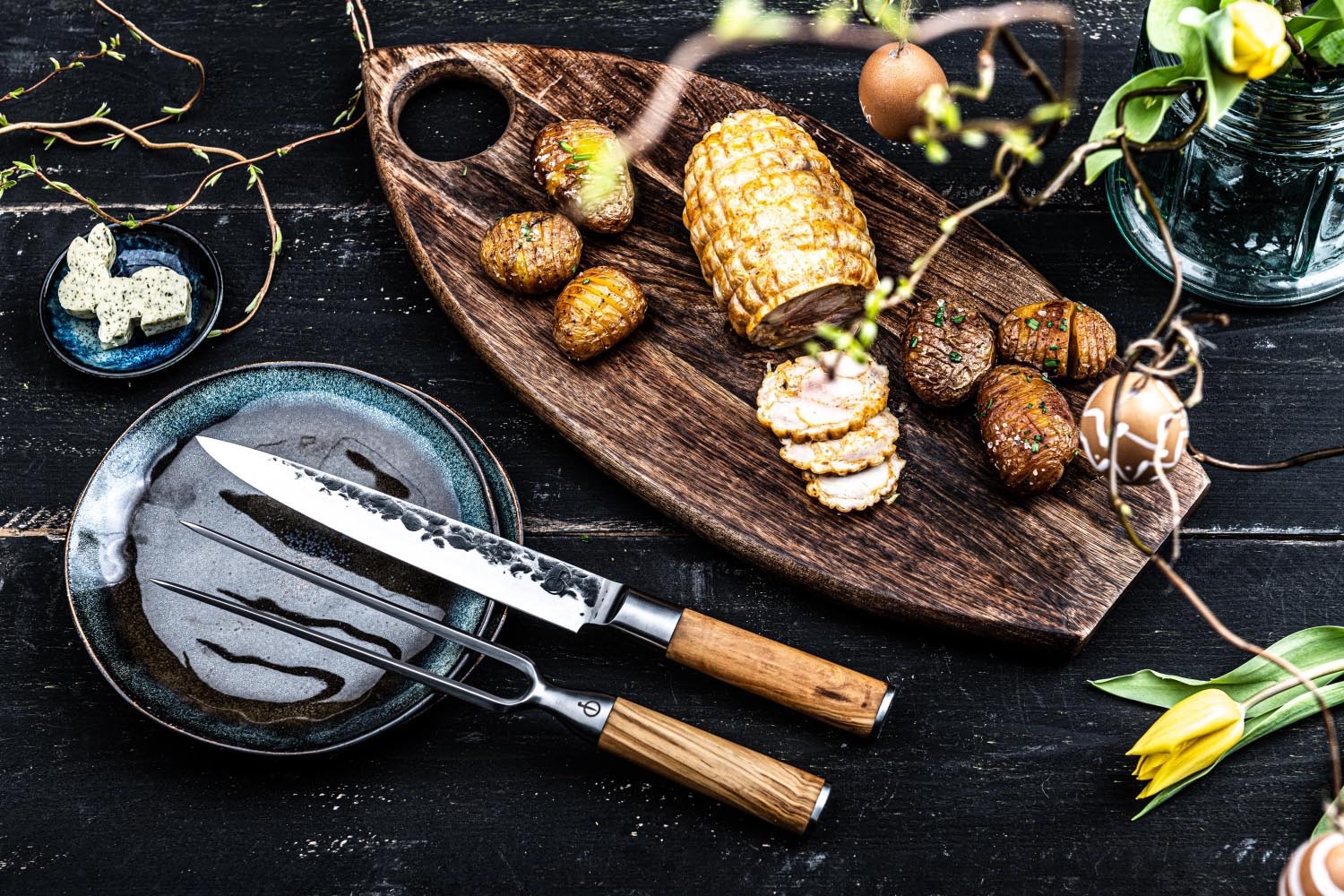 Das 20cm Fleischmesser von Forged Olive kombiniert eine präzise Klinge mit einem stilvollen Griff aus Olivenholz.